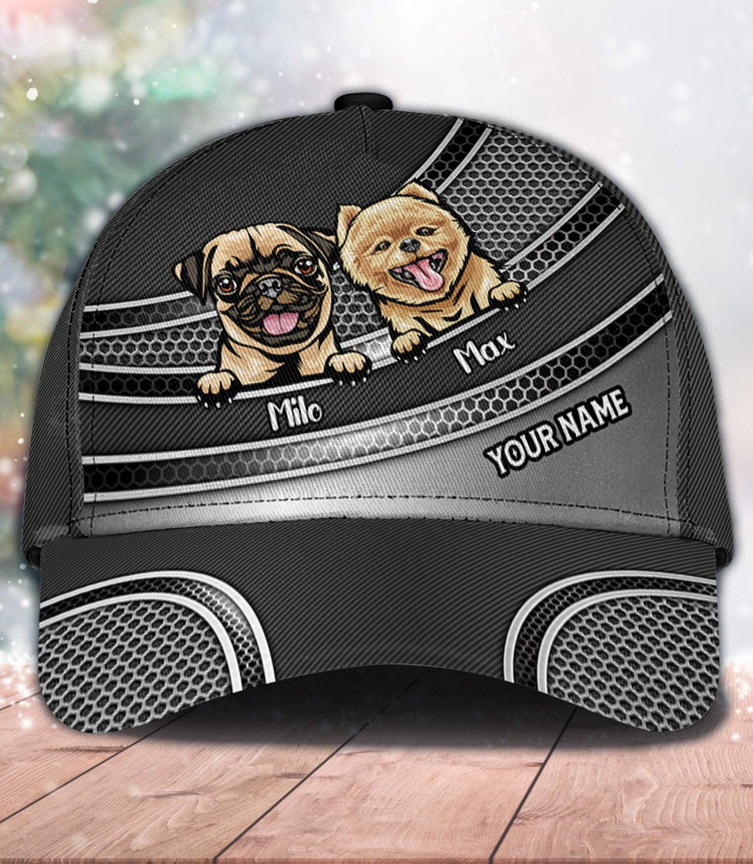 Dog Personalized Classic Cap, Personalized Gift for Dog Lovers, Dog Dad, Dog Mom Trucker Hats Custom Hats Gifts For Men & Women