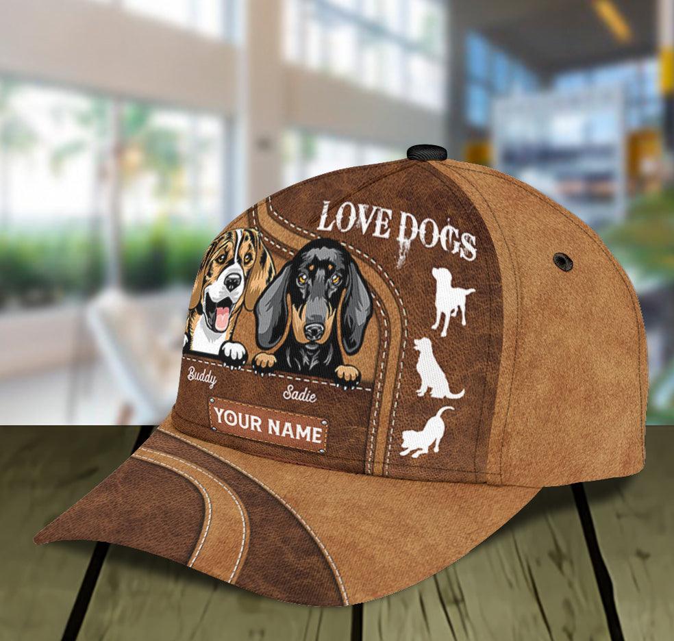 Dog Personalized Classic Cap, Personalized Gift for Dog Lovers, Dog Dad, Dog Mom Trucker Hats Custom Hats Gifts For Men & Women