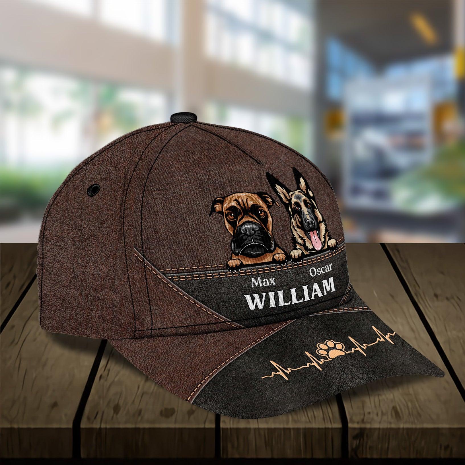 Dog Personalized Classic Cap, Personalized Gift for Dog Lovers, Dog Dad, Dog Mom Trucker Hats Custom Hats Gifts For Men & Women