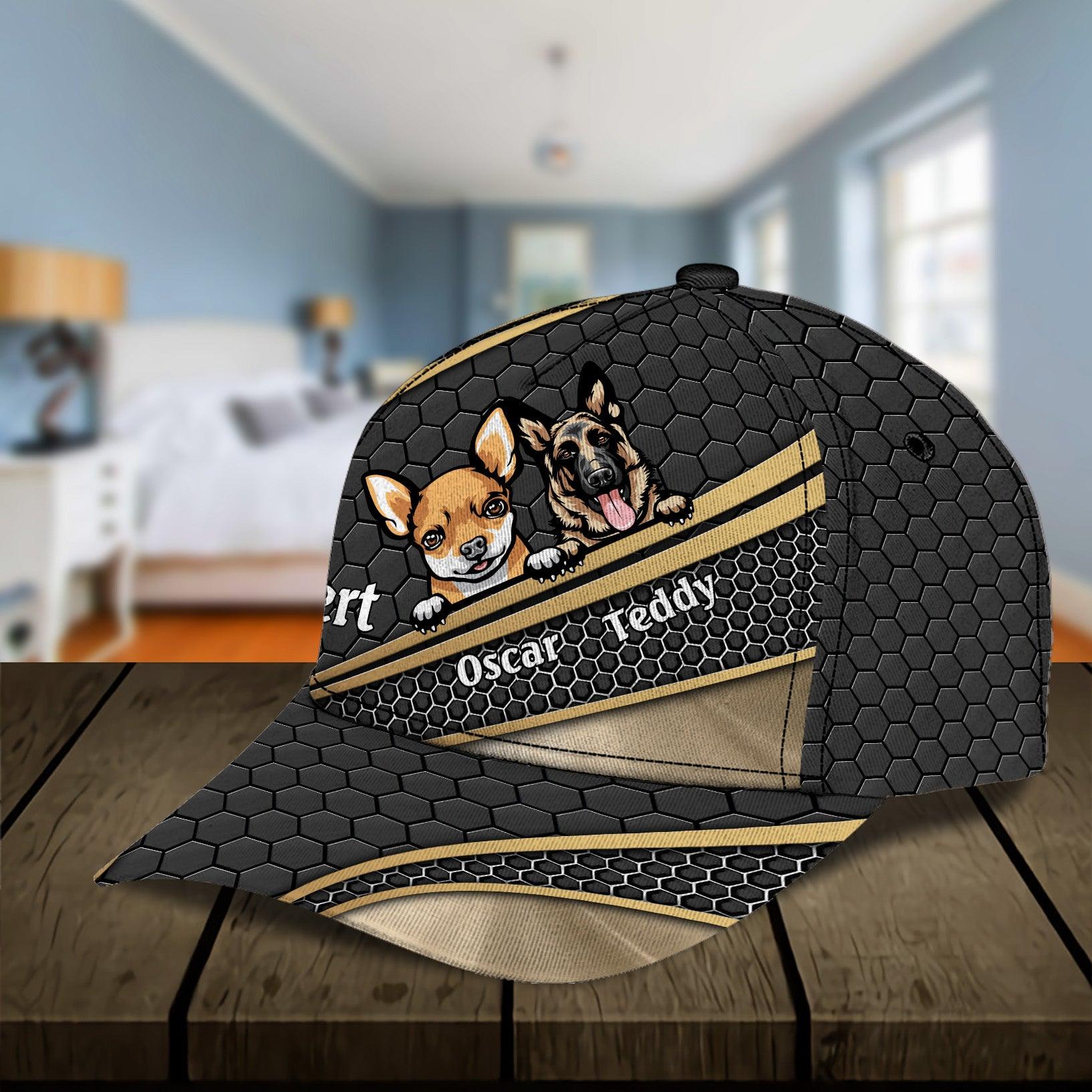 Dog Personalized Classic Cap, Personalized Gift for Dog Lovers, Dog Dad, Dog Mom Trucker Hats Custom Hats Gifts For Men & Women