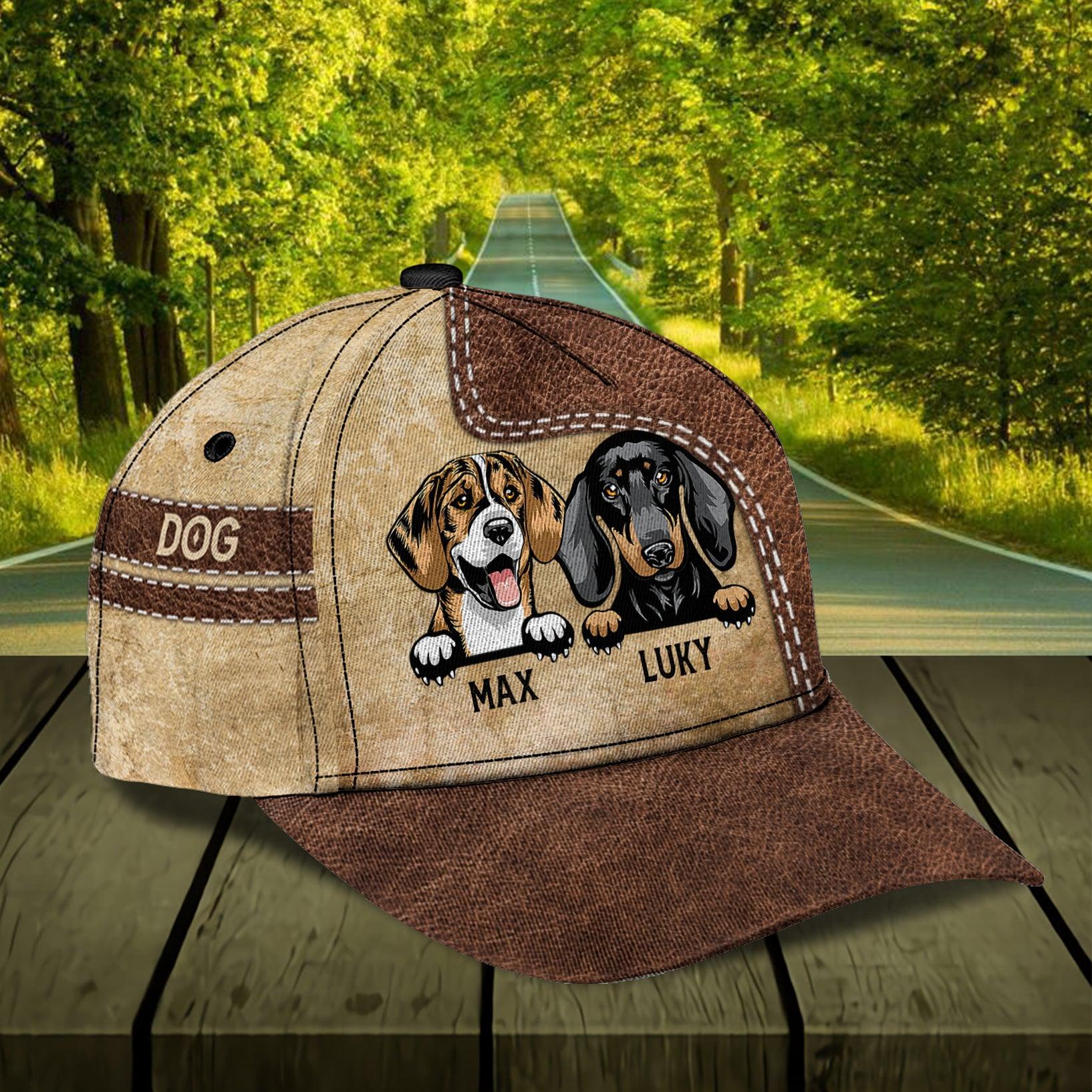 Dog Personalized Classic Cap, Personalized Gift for Dog Lovers, Dog Dad, Dog Mom Trucker Hats Custom Hats Gifts For Men & Women