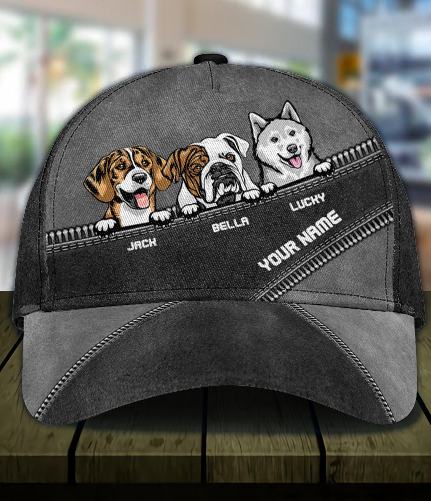 Dog Personalized Classic Cap, Personalized Gift for Dog Lovers, Dog Dad, Dog Mom Trucker Hats Custom Hats Gifts For Men & Women