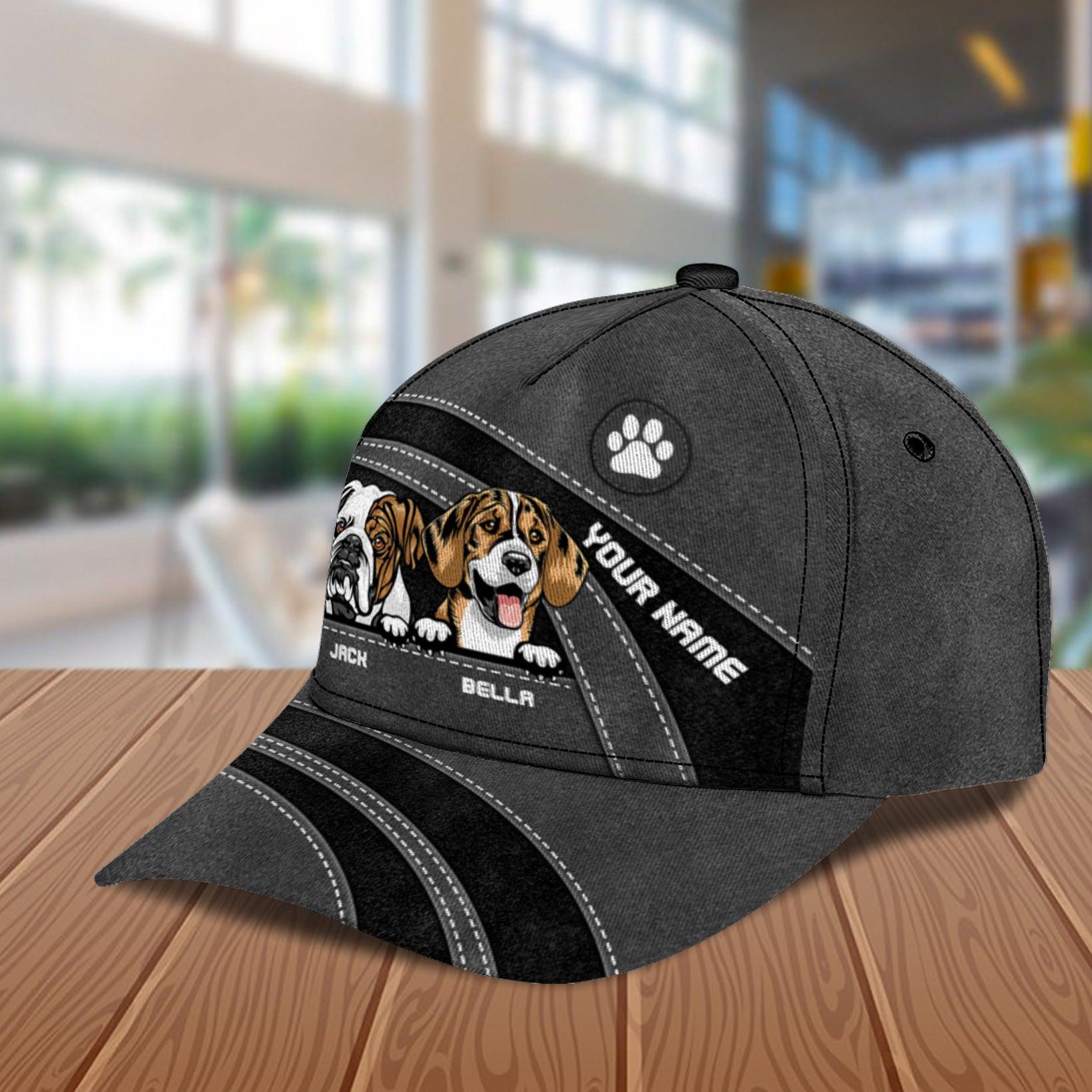 Dog Personalized Classic Cap, Personalized Gift for Dog Lovers, Dog Dad, Dog Mom Trucker Hats Custom Hats Gifts For Men & Women