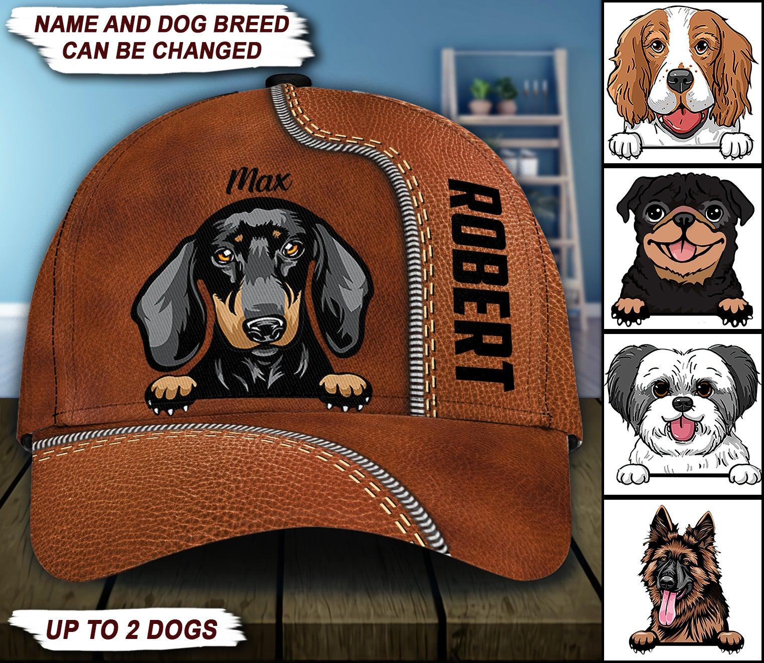 Dog Personalized Classic Cap, Personalized Gift for Dog Lovers, Dog Dad, Dog Mom Trucker Hats Custom Hats Gifts For Men & Women
