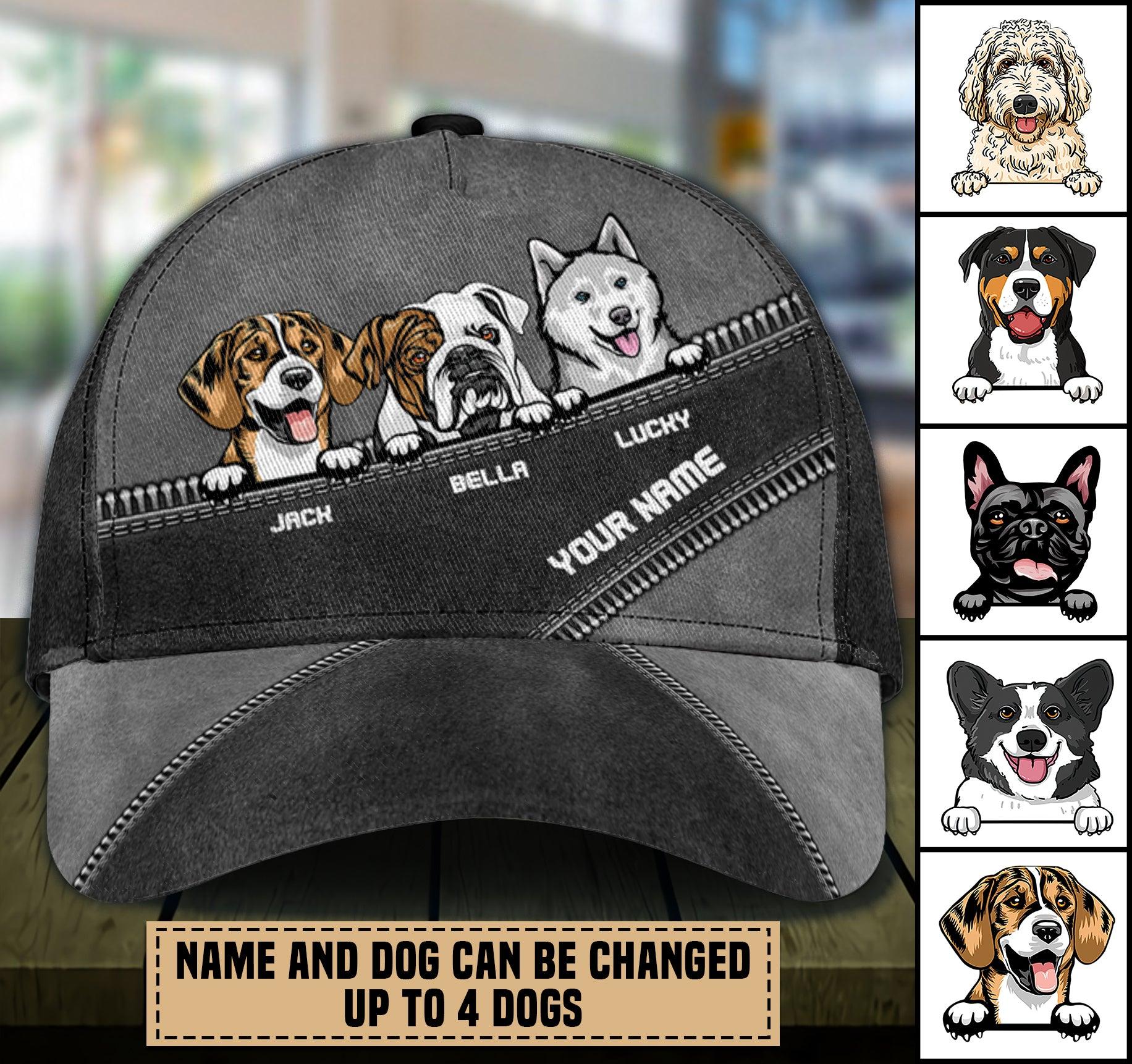 Dog Personalized Classic Cap, Personalized Gift for Dog Lovers, Dog Dad, Dog Mom Trucker Hats Custom Hats Gifts For Men & Women