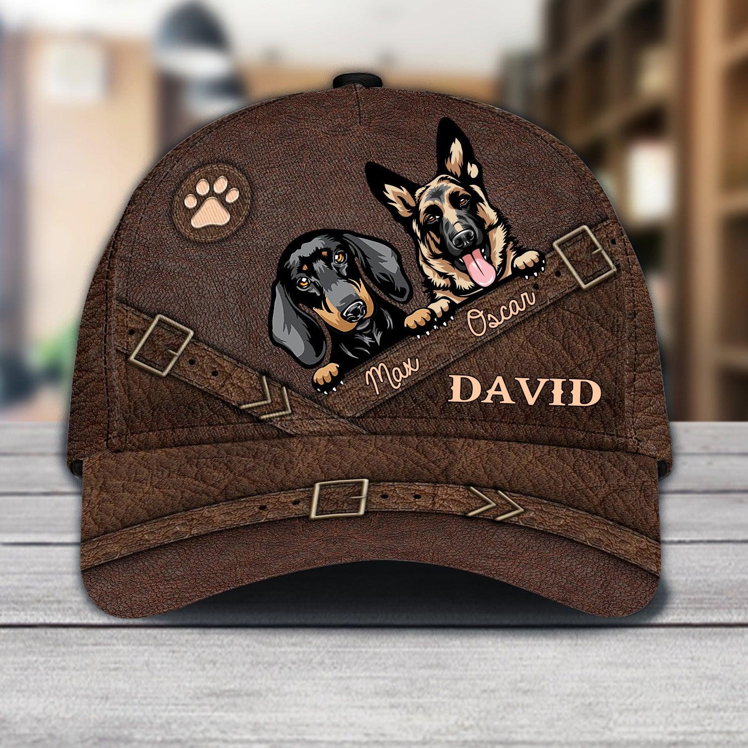 Dog Personalized Classic Cap, Personalized Gift for Dog Lovers, Dog Dad, Dog Mom Trucker Hats Custom Hats Gifts For Men & Women