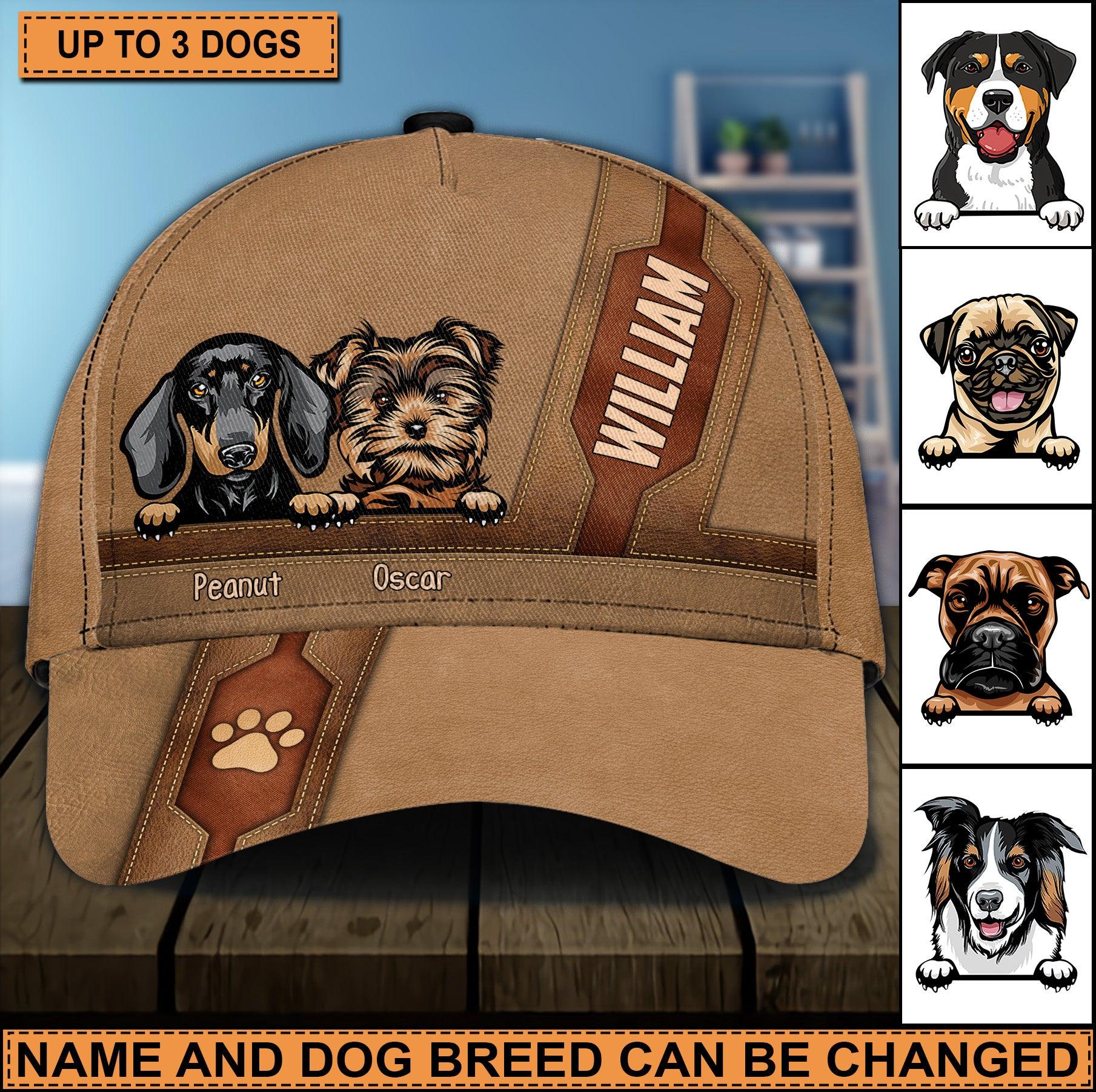 Dog Personalized Classic Cap, Personalized Gift for Dog Lovers, Dog Dad, Dog Mom Trucker Hats Custom Hats Gifts For Men & Women