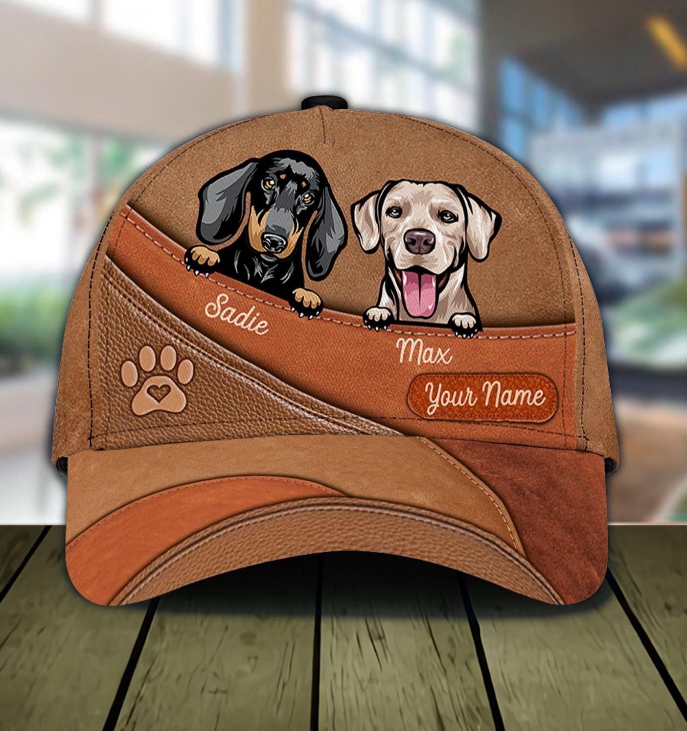 Dog Personalized Classic Cap, Personalized Gift for Dog Lovers, Dog Dad, Dog Mom Trucker Hats Custom Hats Gifts For Men & Women
