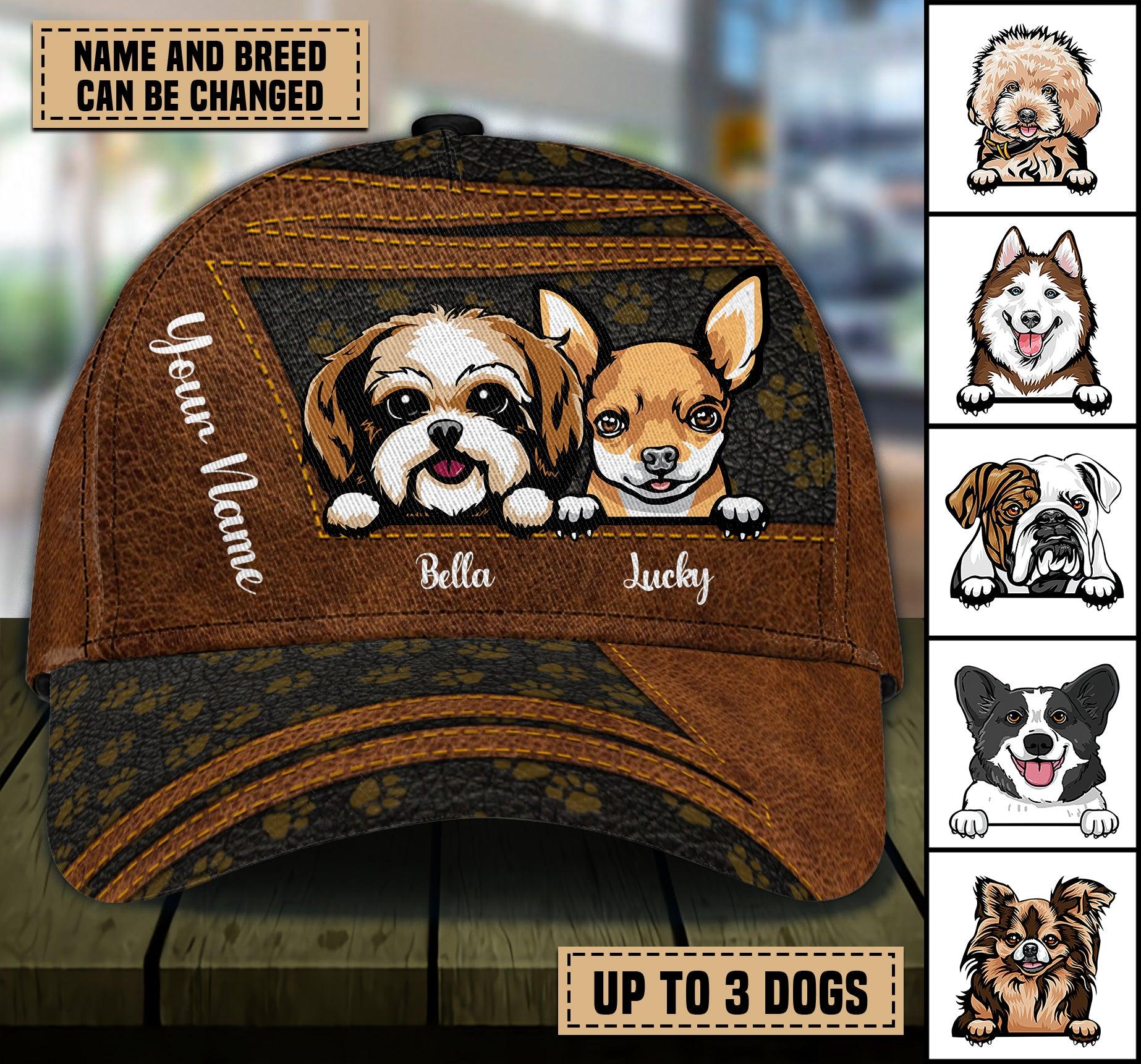 Dog Personalized Classic Cap, Personalized Gift for Dog Lovers, Dog Dad, Dog Mom Trucker Hats Custom Hats Gifts For Men & Women