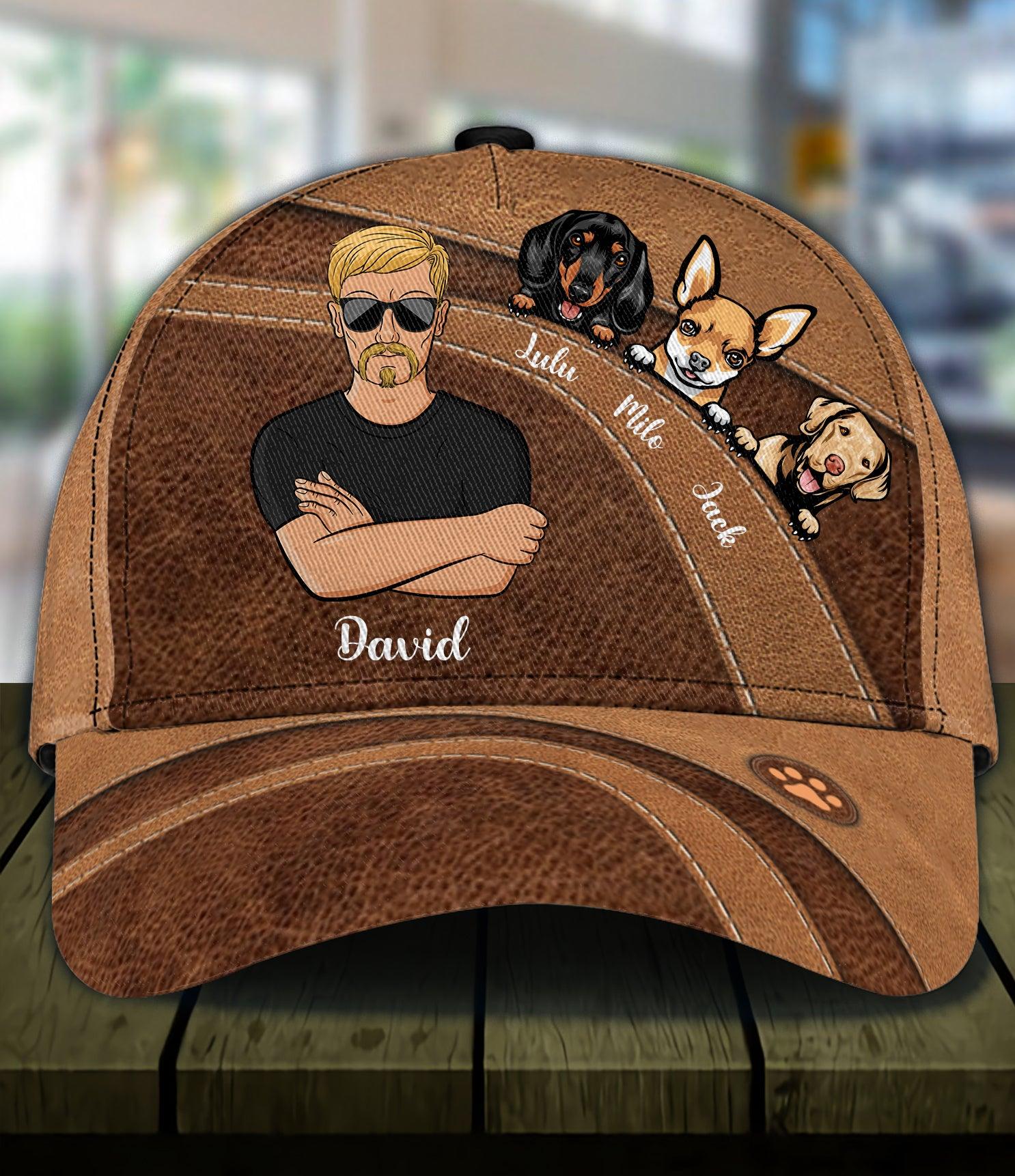 Dog Personalized Classic Cap, Personalized Gift for Dog Lovers, Dog Dad, Dog Mom Trucker Hats Custom Hats Gifts For Men & Women