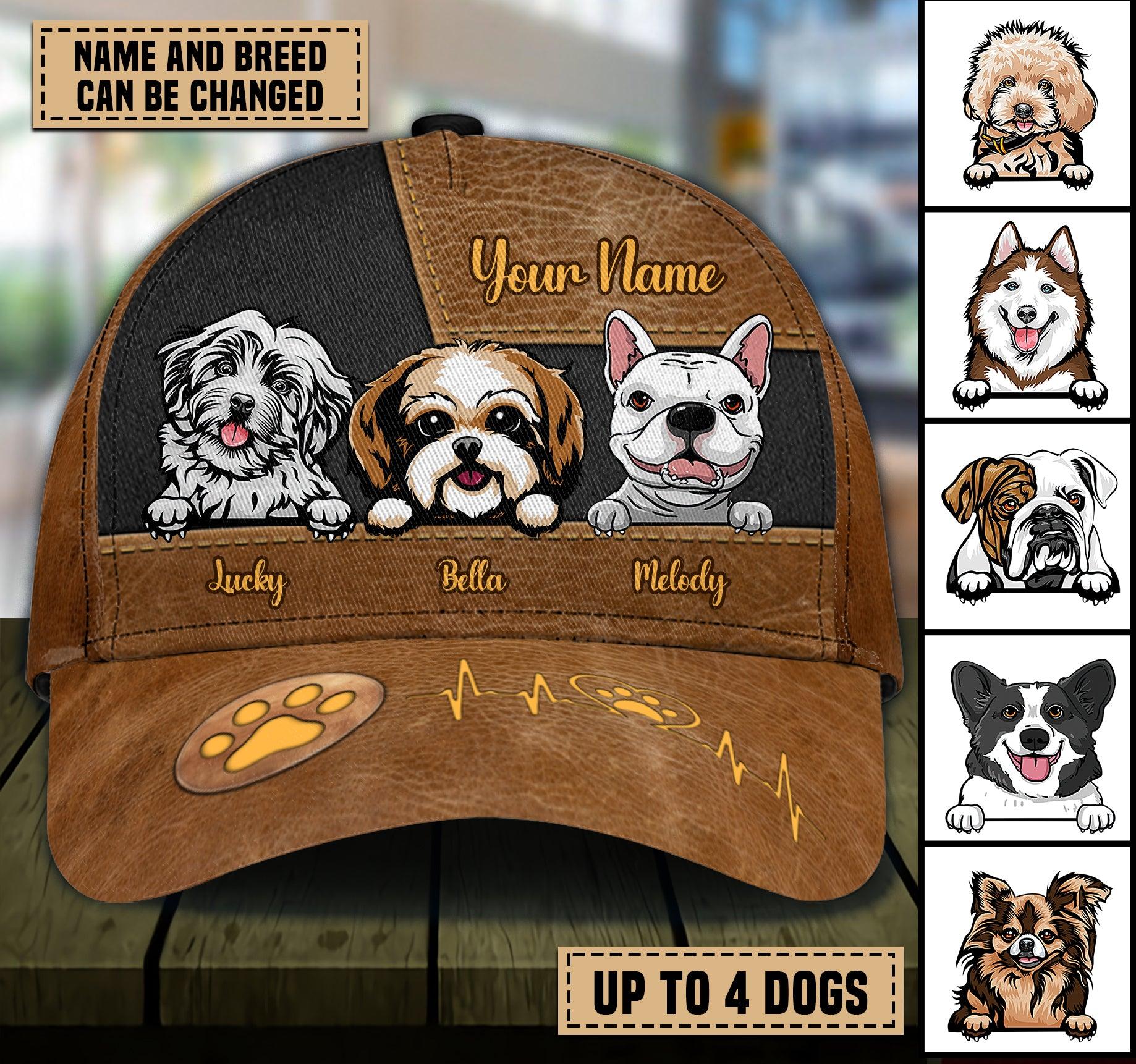 Dog Personalized Classic Cap, Personalized Gift for Dog Lovers, Dog Dad, Dog Mom Trucker Hats Custom Hats Gifts For Men & Women