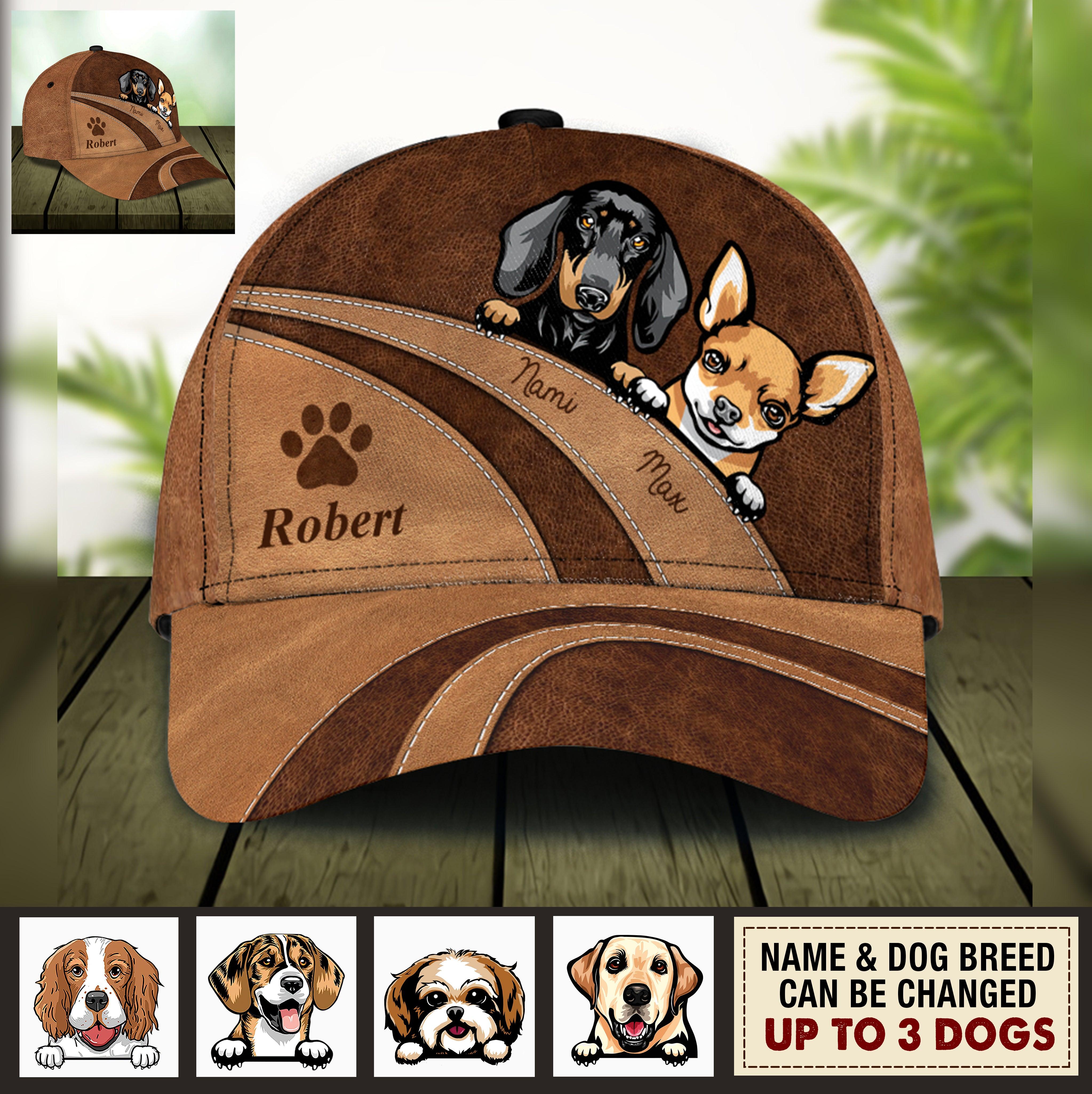 Dog Personalized Classic Cap, Personalized Gift for Dog Lovers, Dog Dad, Dog Mom Trucker Hats Custom Hats Gifts For Men & Women