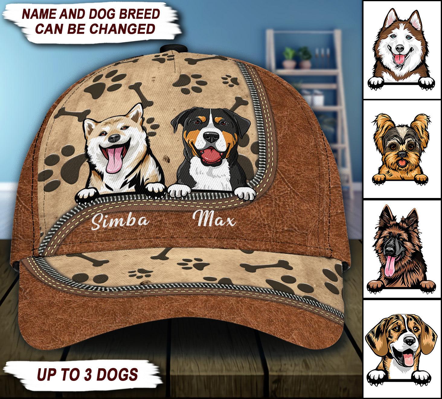 Dog Personalized Classic Cap, Personalized Gift for Dog Lovers, Dog Dad, Dog Mom Trucker Hats Custom Hats Gifts For Men & Women