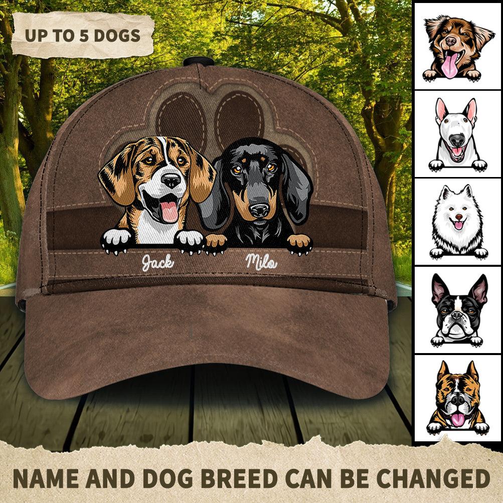 Dog Personalized Classic Cap, Personalized Gift for Dog Lovers, Dog Dad, Dog Mom Trucker Hats Custom Hats Gifts For Men & Women
