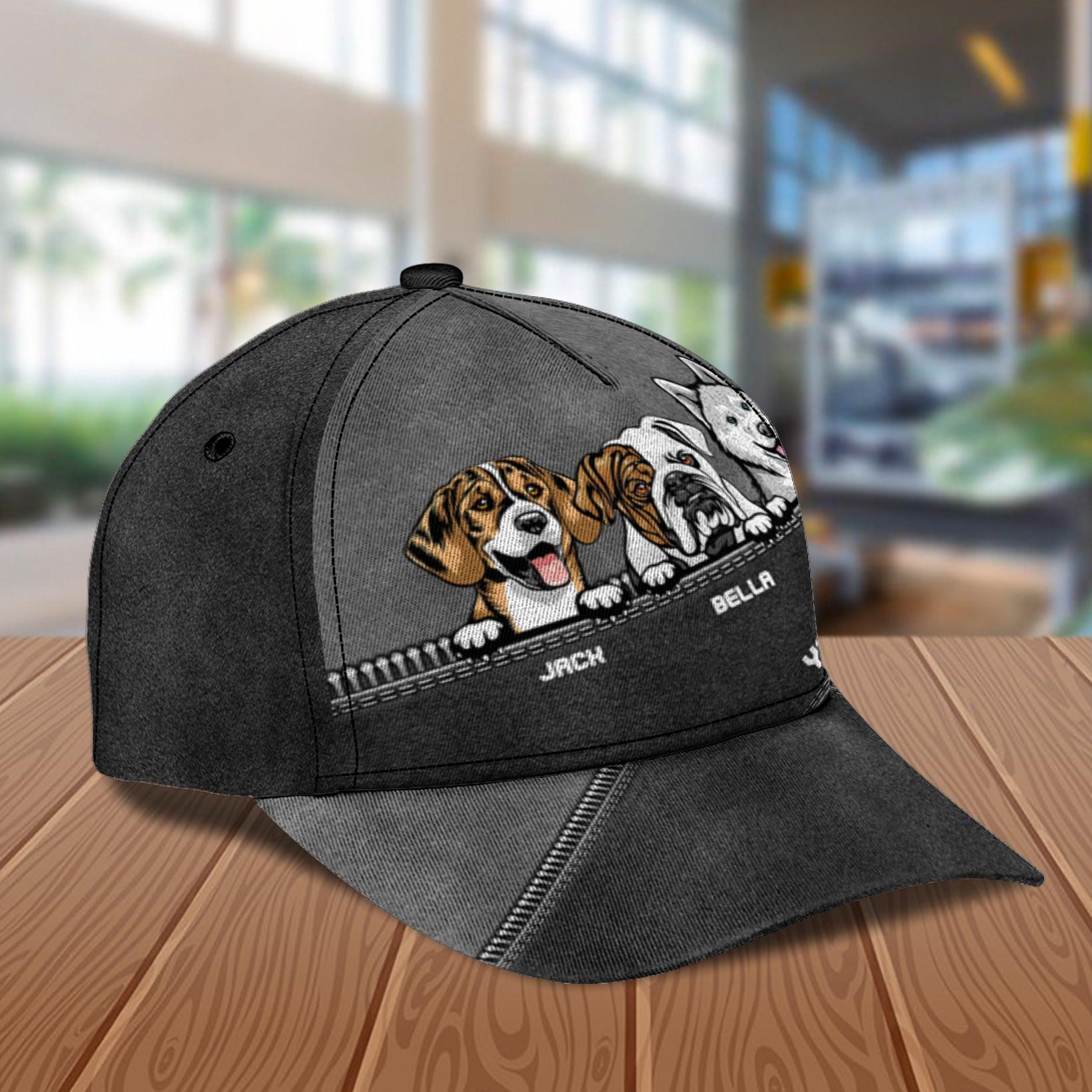 Dog Personalized Classic Cap, Personalized Gift for Dog Lovers, Dog Dad, Dog Mom Trucker Hats Custom Hats Gifts For Men & Women