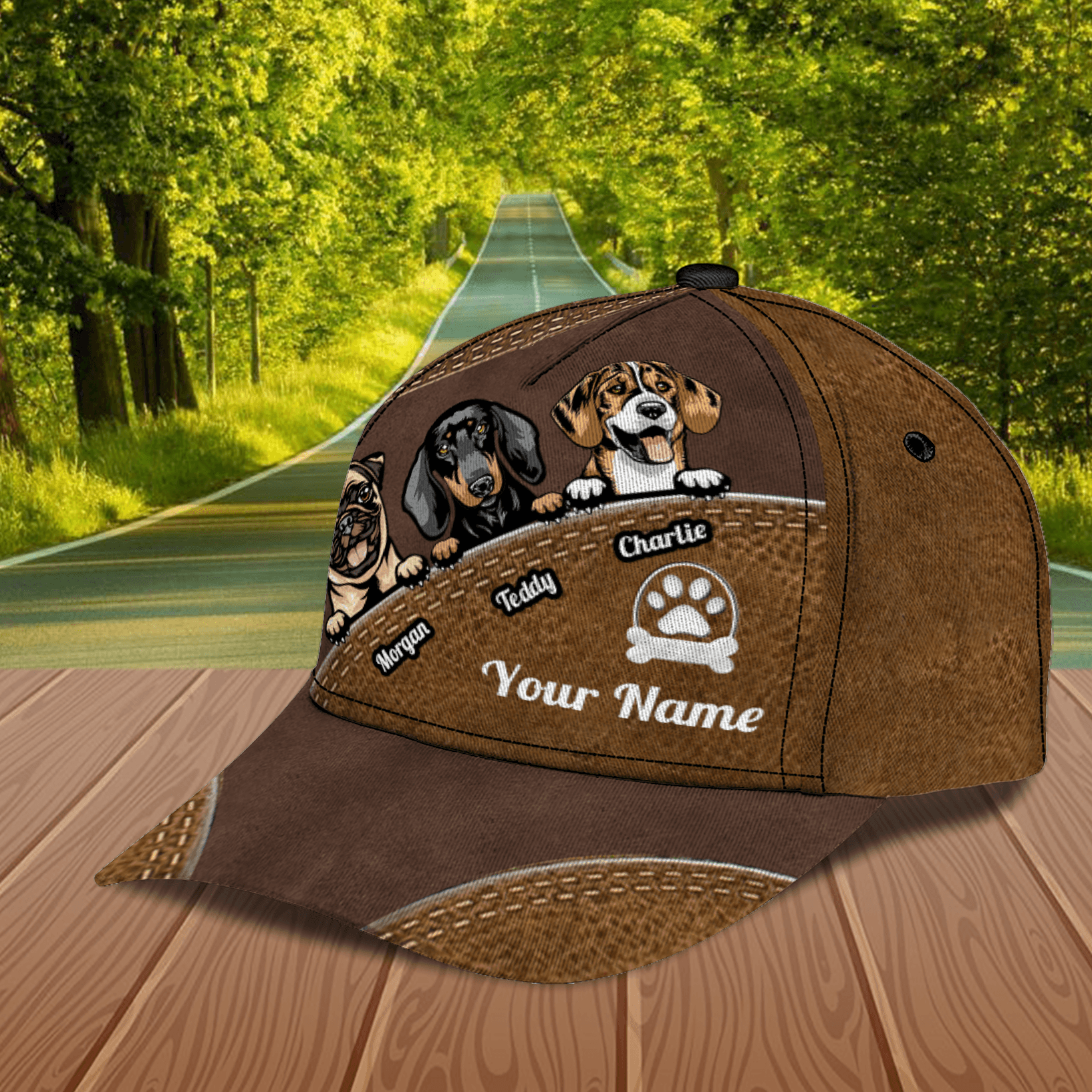 Dog Personalized Classic Cap, Personalized Gift for Dog Lovers, Dog Dad, Dog Mom Trucker Hats Custom Hats Gifts For Men & Women