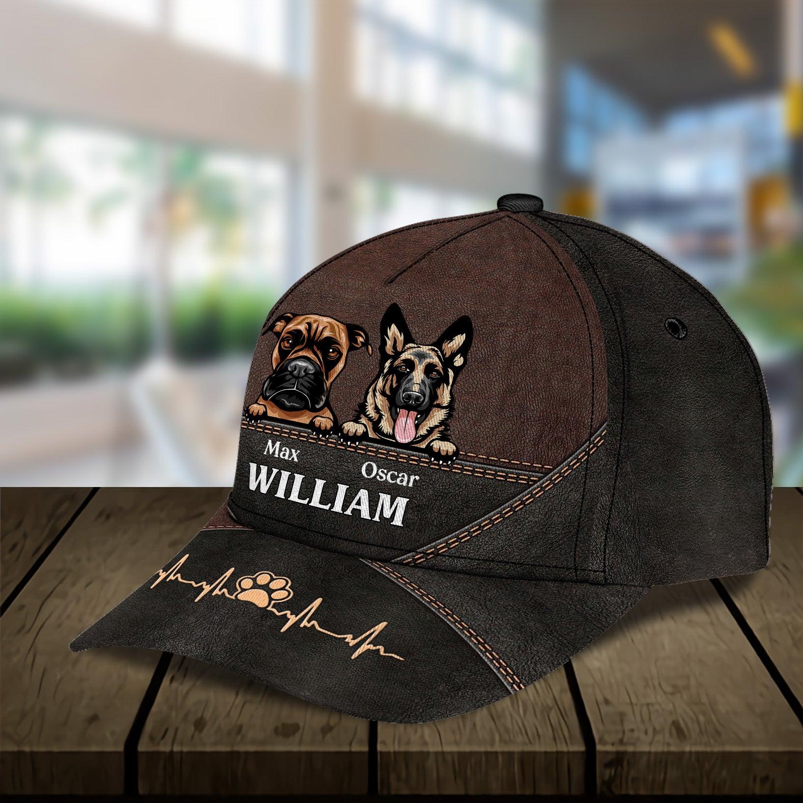 Dog Personalized Classic Cap, Personalized Gift for Dog Lovers, Dog Dad, Dog Mom Trucker Hats Custom Hats Gifts For Men & Women