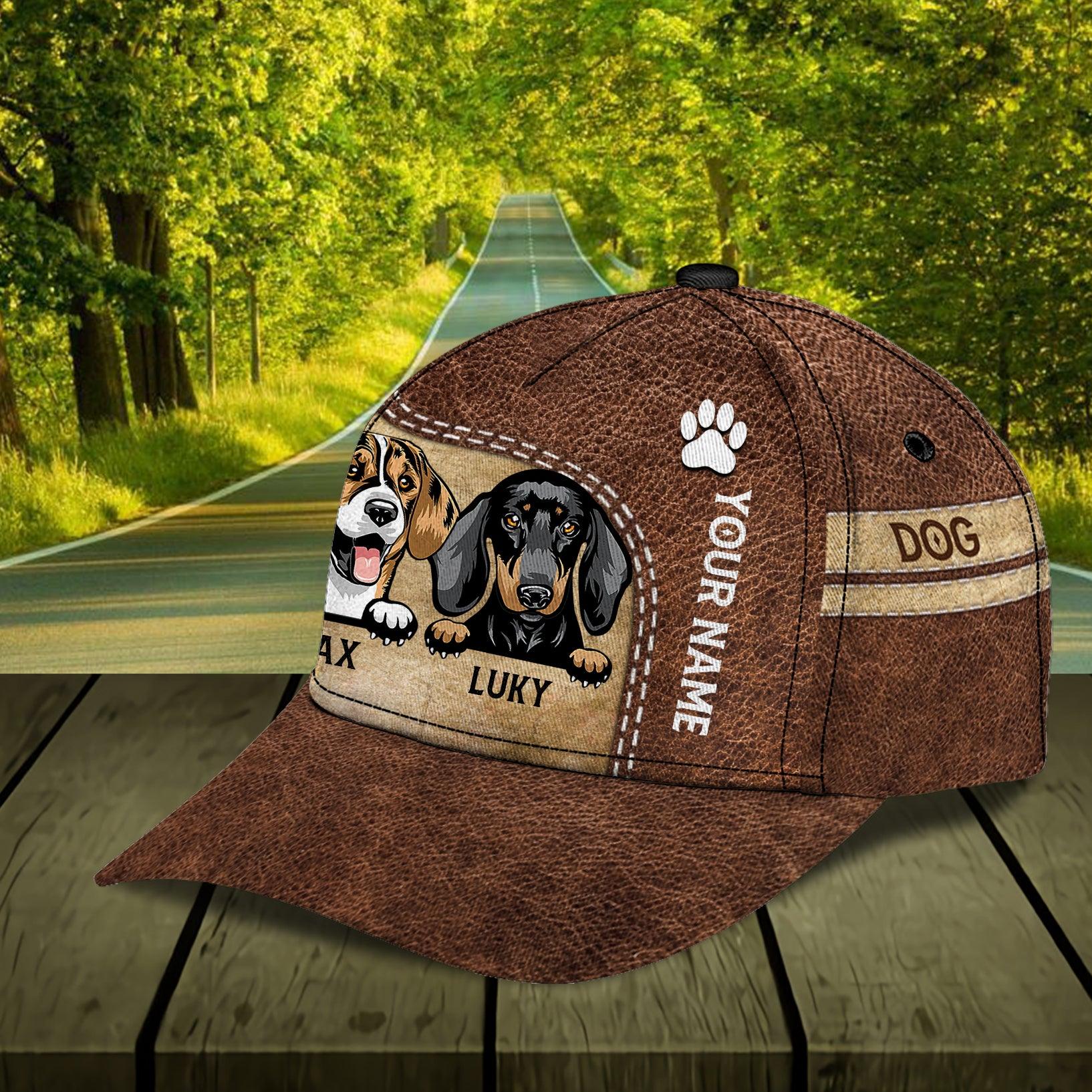 Dog Personalized Classic Cap, Personalized Gift for Dog Lovers, Dog Dad, Dog Mom Trucker Hats Custom Hats Gifts For Men & Women