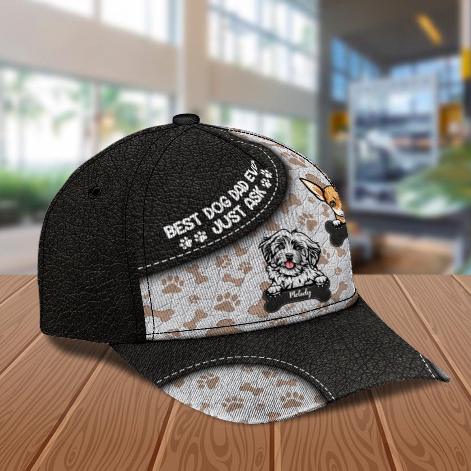 Dog Personalized Classic Cap, Personalized Gift for Dog Lovers, Dog Dad, Dog Mom Trucker Hats Custom Hats Gifts For Men & Women