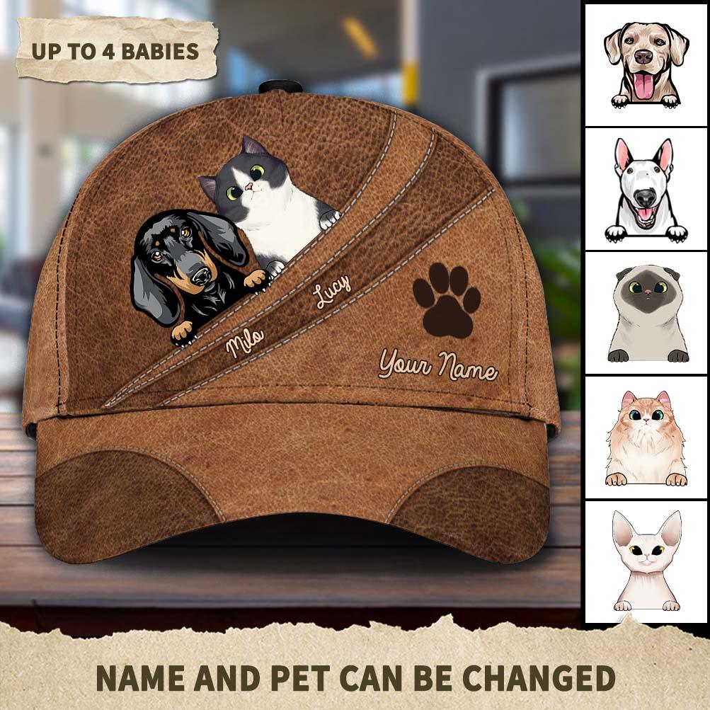 Dog Personalized Classic Cap, Personalized Gift for Dog Lovers, Dog Dad, Dog Mom Trucker Hats Custom Hats Gifts For Men & Women