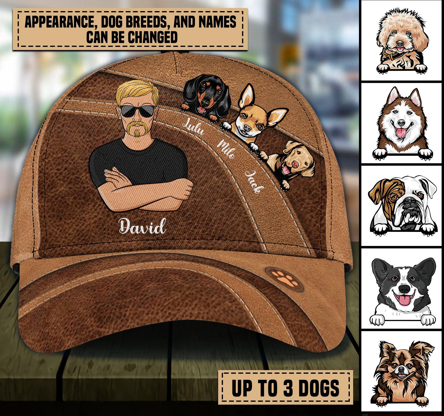 Dog Personalized Classic Cap, Personalized Gift for Dog Lovers, Dog Dad, Dog Mom Trucker Hats Custom Hats Gifts For Men & Women