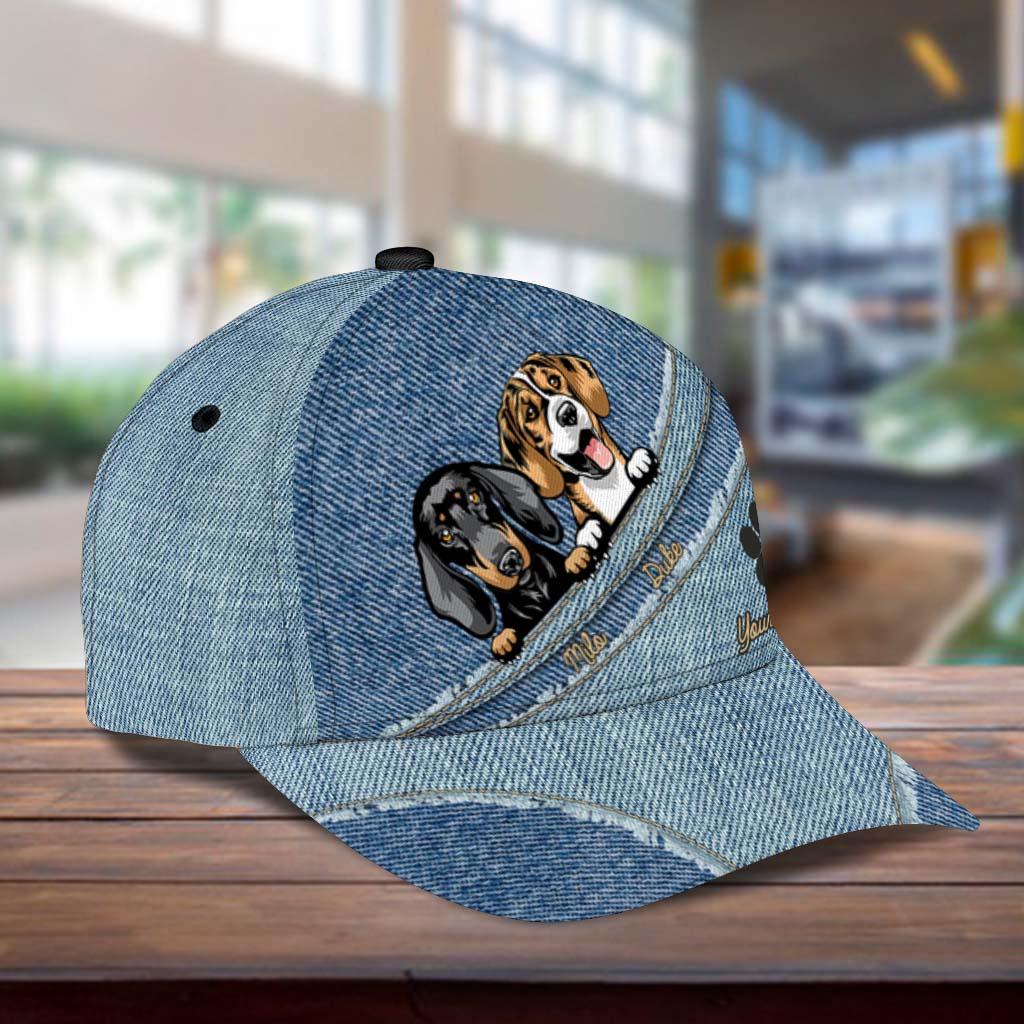 Dog Personalized Classic Cap, Personalized Gift for Dog Lovers, Dog Dad, Dog Mom Trucker Hats Custom Hats Gifts For Men & Women