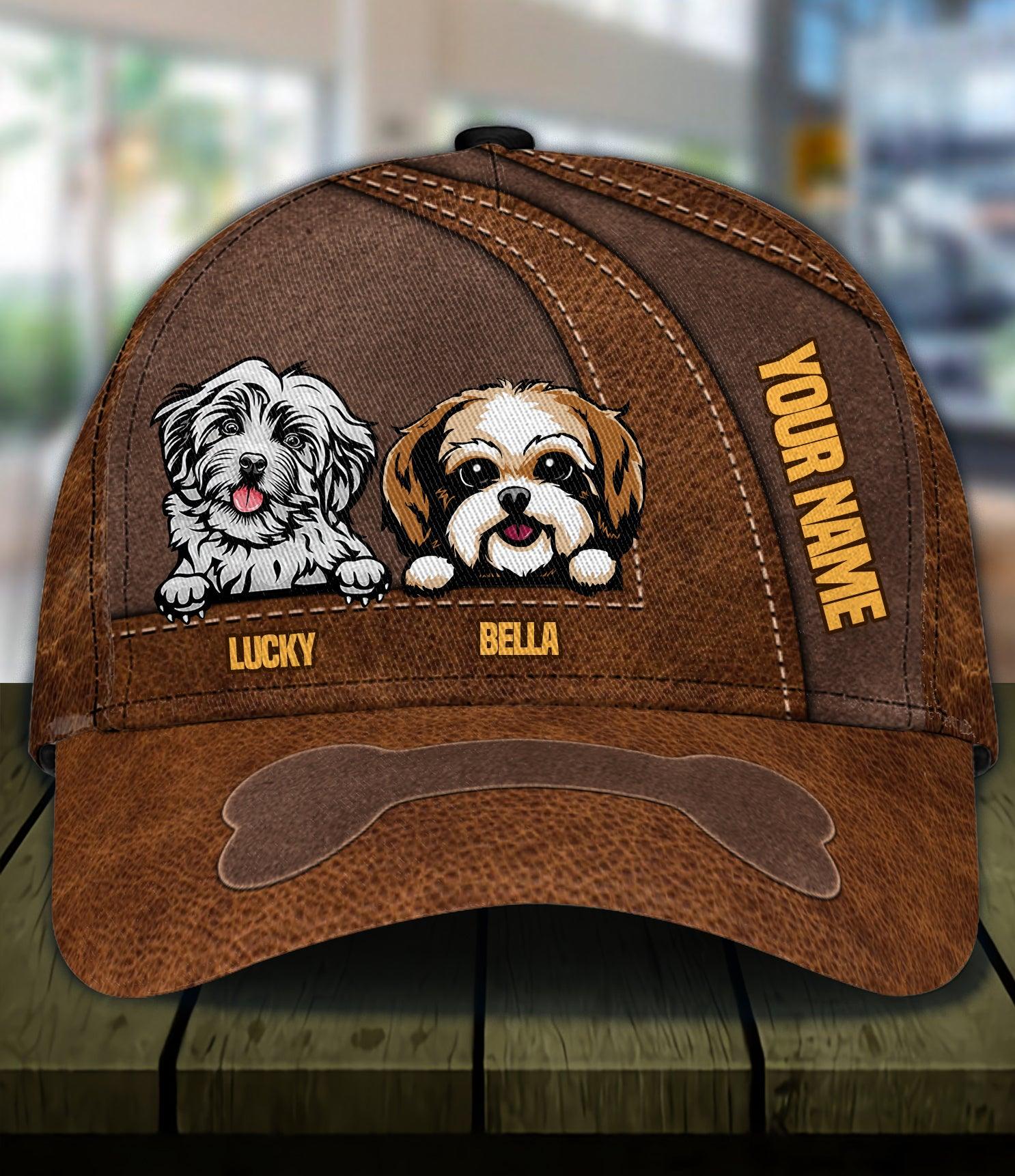 Dog Personalized Classic Cap, Personalized Gift for Dog Lovers, Dog Dad, Dog Mom Trucker Hats Custom Hats Gifts For Men & Women