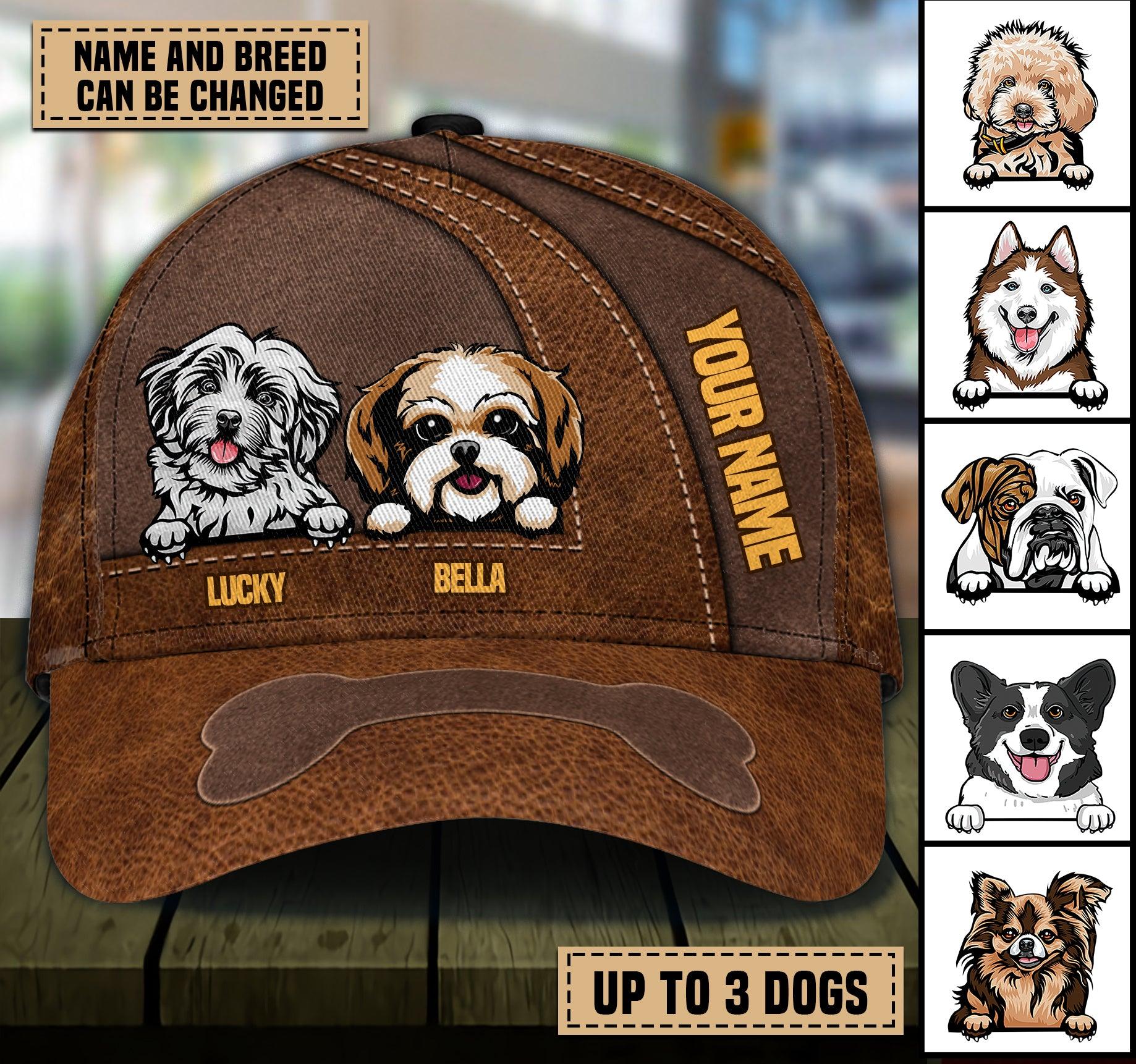 Dog Personalized Classic Cap, Personalized Gift for Dog Lovers, Dog Dad, Dog Mom Trucker Hats Custom Hats Gifts For Men & Women