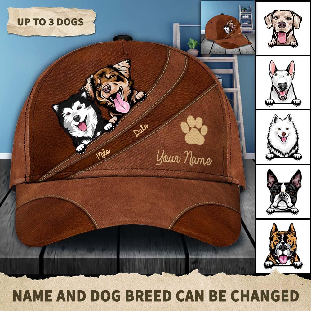 Dog Personalized Classic Cap, Personalized Gift for Dog Lovers, Dog Dad, Dog Mom Trucker Hats Custom Hats Gifts For Men & Women