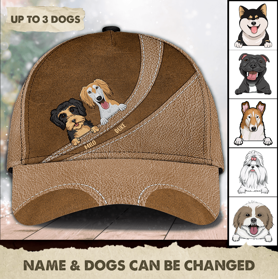 Dog Personalized Classic Cap, Personalized Gift for Dog Lovers, Dog Dad, Dog Mom Trucker Hats Custom Hats Gifts For Men & Women