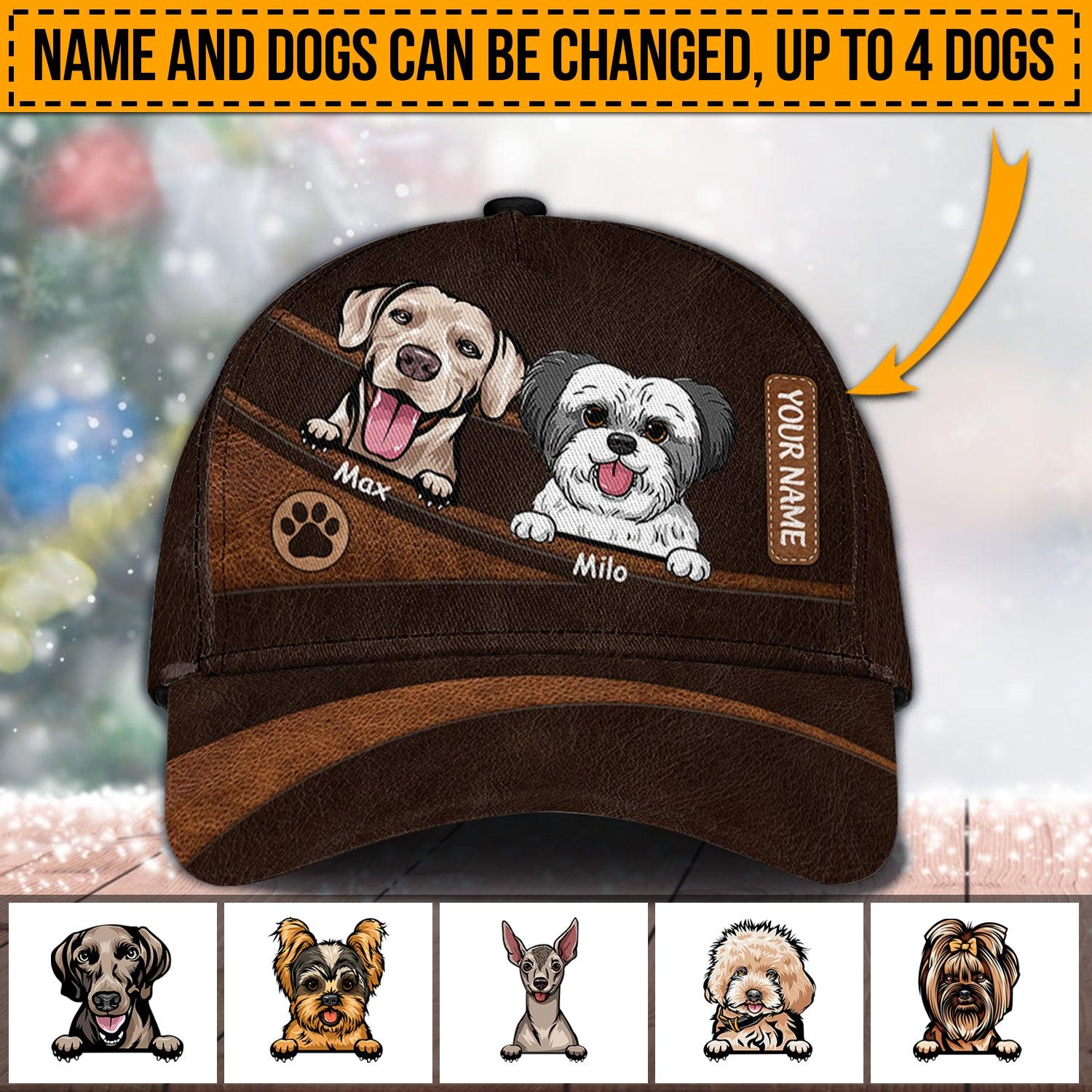 Dog Personalized Classic Cap, Personalized Gift for Dog Lovers, Dog Dad, Dog Mom Trucker Hats Custom Hats Gifts For Men & Women