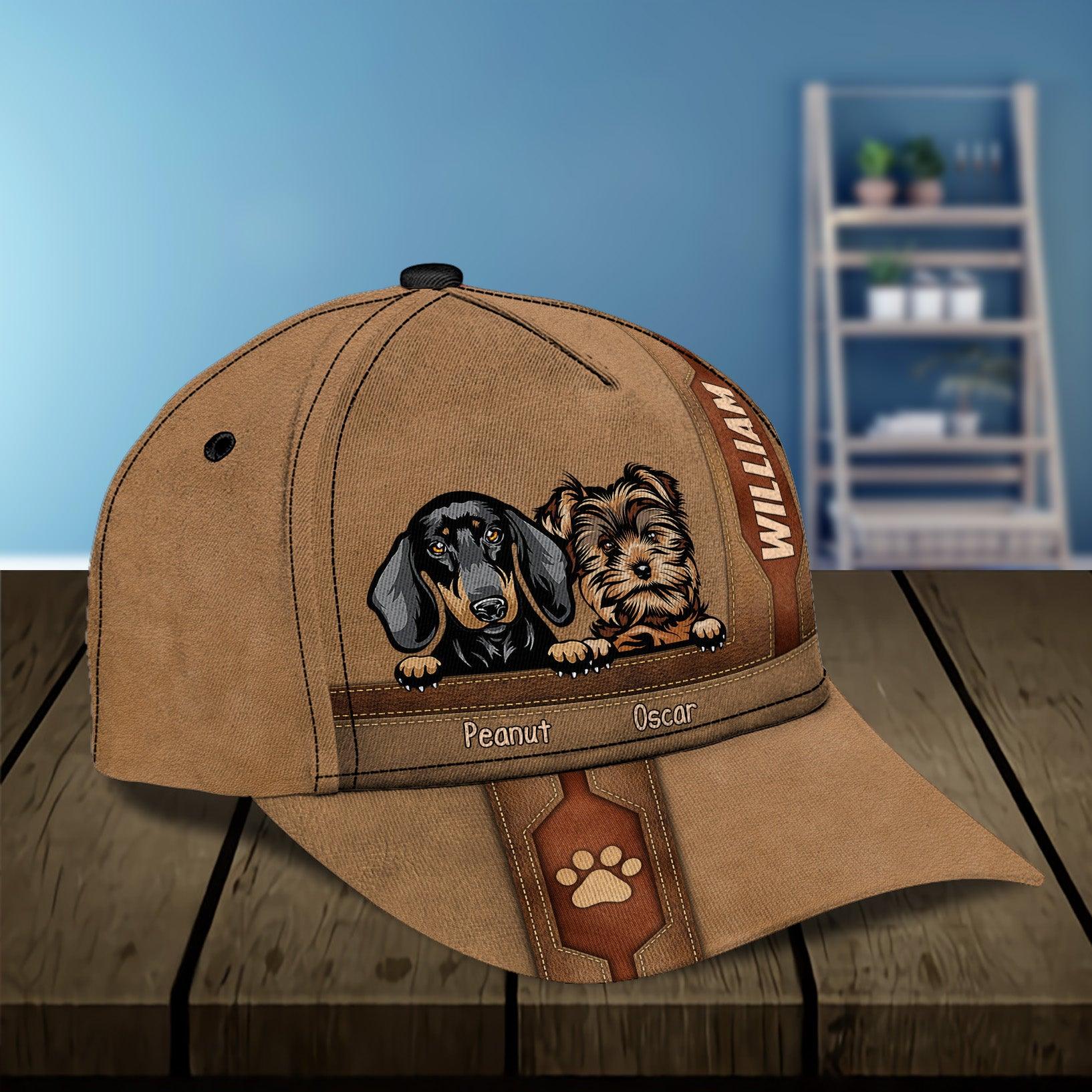 Dog Personalized Classic Cap, Personalized Gift for Dog Lovers, Dog Dad, Dog Mom Trucker Hats Custom Hats Gifts For Men & Women