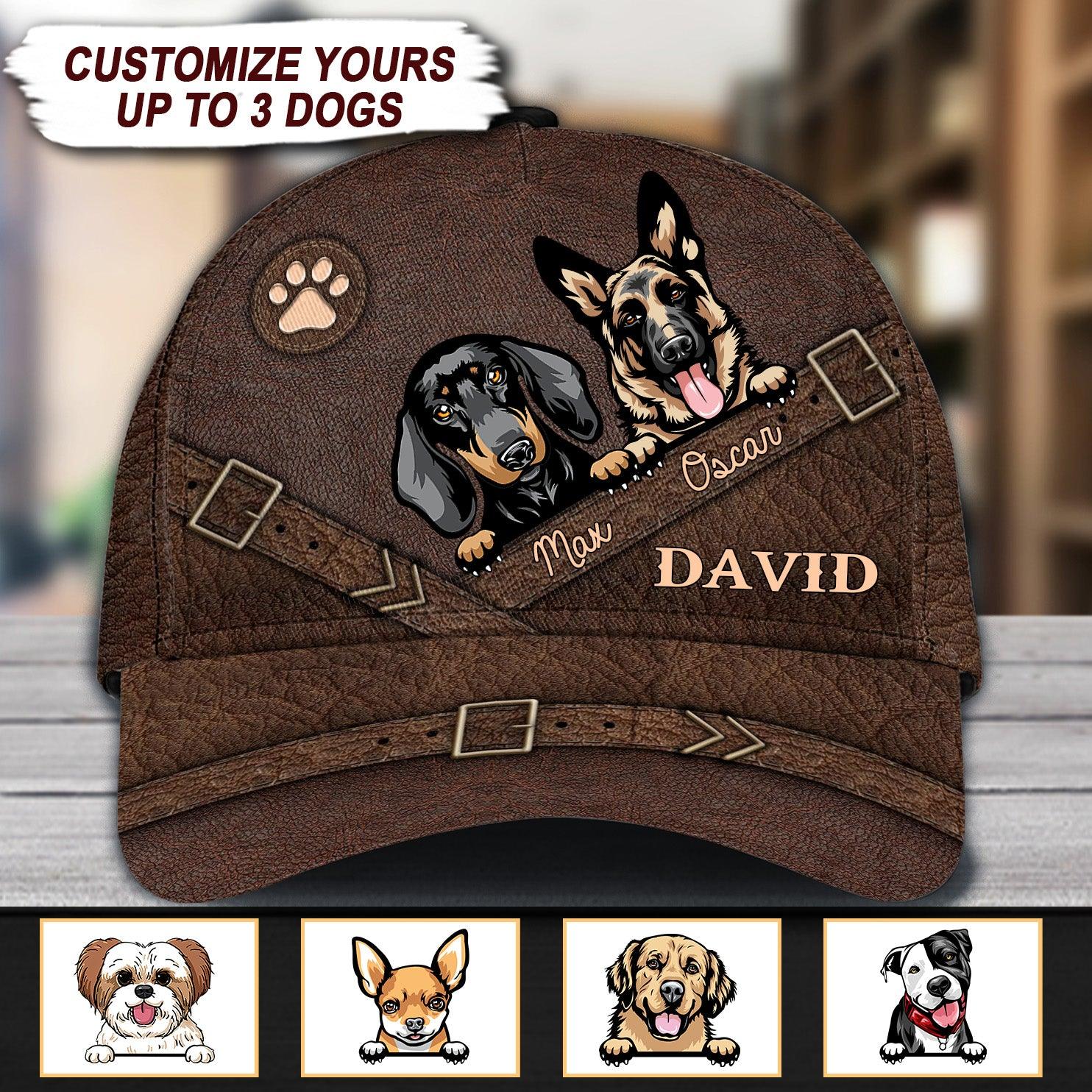 Dog Personalized Classic Cap, Personalized Gift for Dog Lovers, Dog Dad, Dog Mom Trucker Hats Custom Hats Gifts For Men & Women