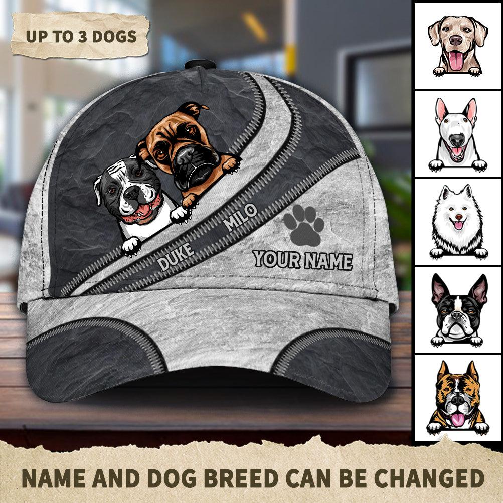 Dog Personalized Classic Cap, Personalized Gift for Dog Lovers, Dog Dad, Dog Mom Trucker Hats Custom Hats Gifts For Men & Women