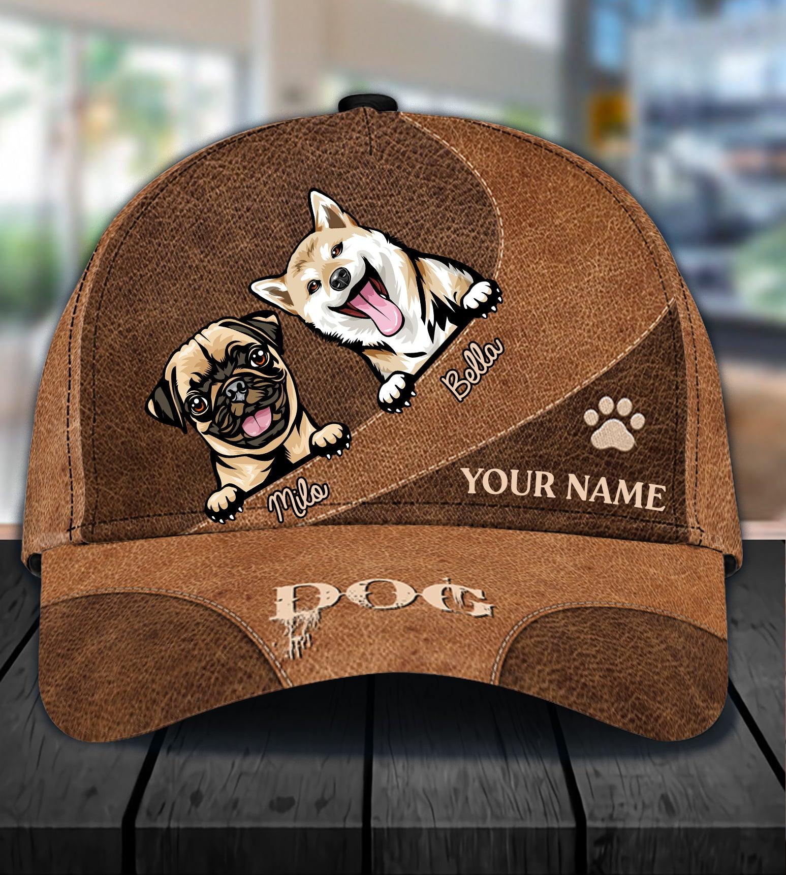 Dog Personalized Classic Cap, Personalized Gift for Dog Lovers, Dog Dad, Dog Mom Trucker Hats Custom Hats Gifts For Men & Women