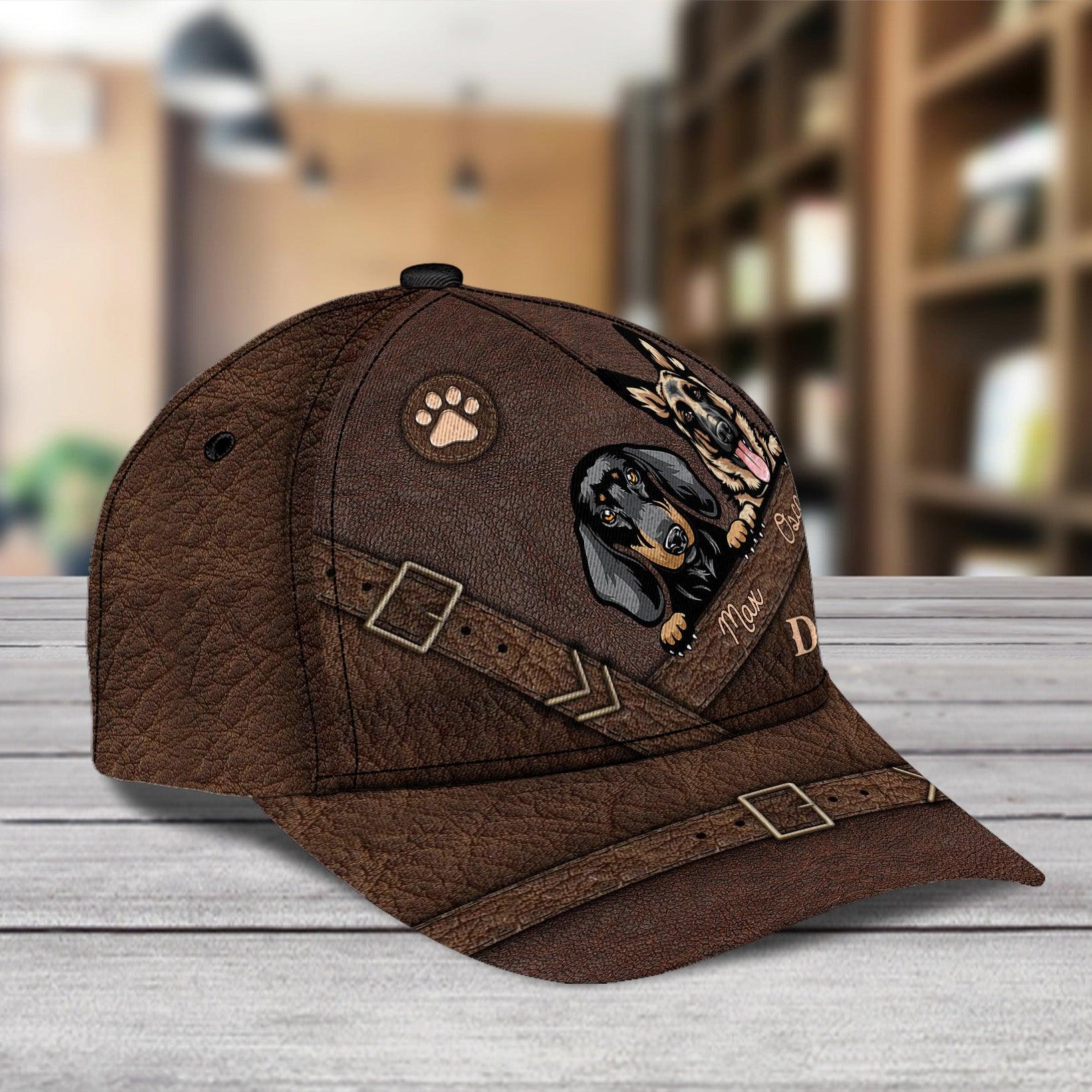 Dog Personalized Classic Cap, Personalized Gift for Dog Lovers, Dog Dad, Dog Mom Trucker Hats Custom Hats Gifts For Men & Women