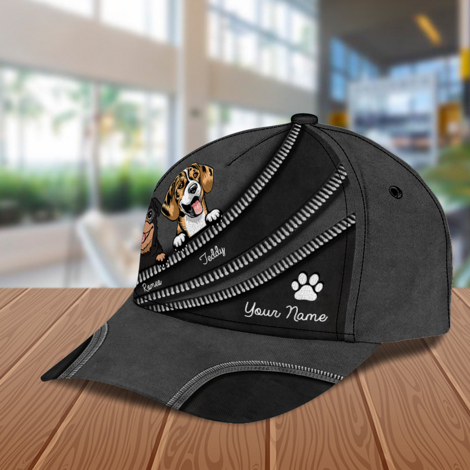 Dog Personalized Classic Cap, Personalized Gift for Dog Lovers, Dog Dad, Dog Mom Trucker Hats Custom Hats Gifts For Men & Women