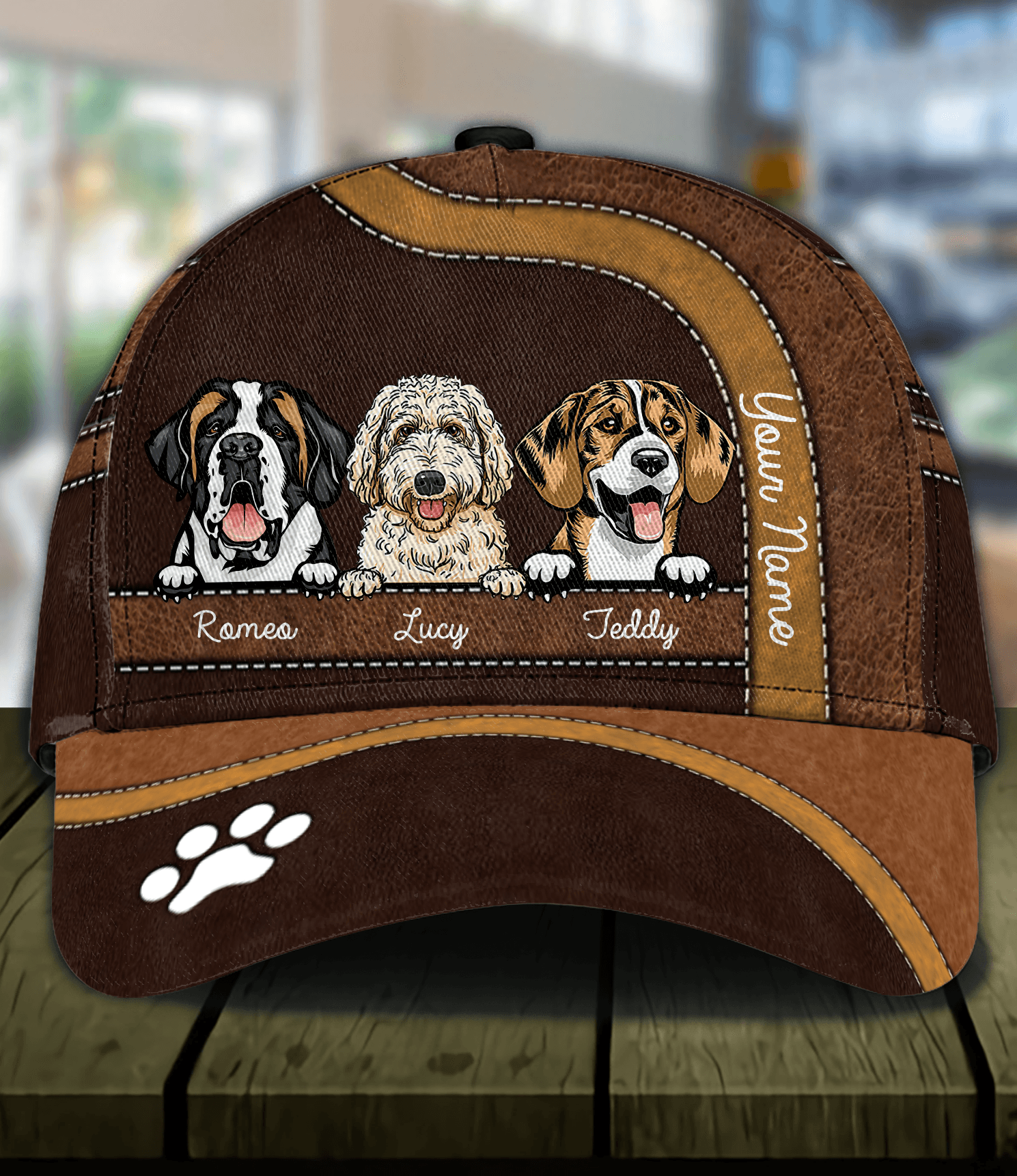 Dog Personalized Classic Cap, Personalized Gift for Dog Lovers, Dog Dad, Dog Mom Trucker Hats Custom Hats Gifts For Men & Women