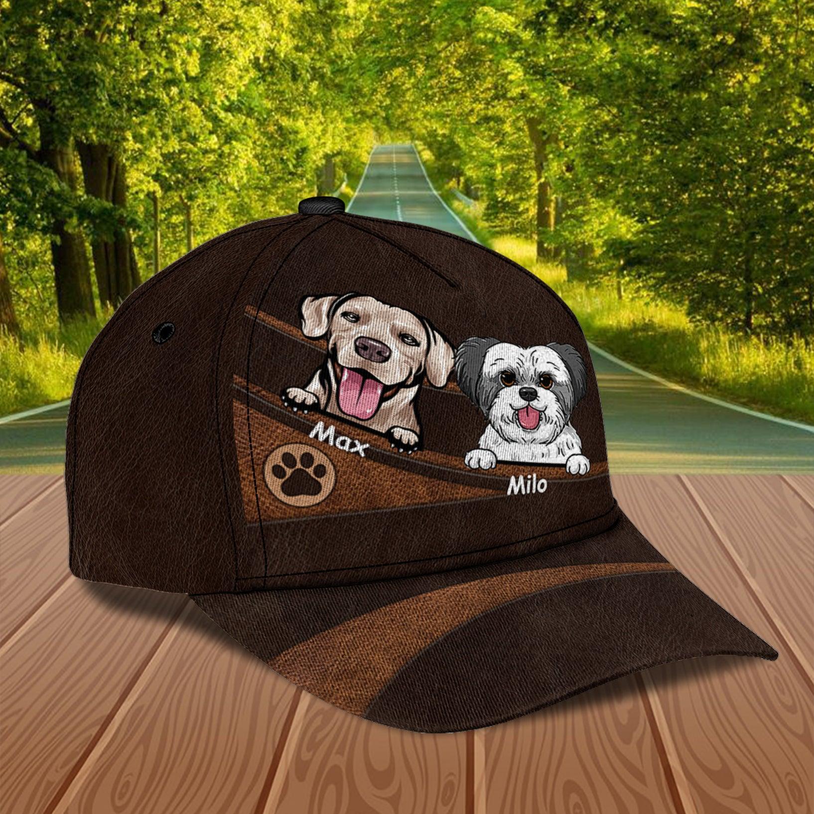 Dog Personalized Classic Cap, Personalized Gift for Dog Lovers, Dog Dad, Dog Mom Trucker Hats Custom Hats Gifts For Men & Women