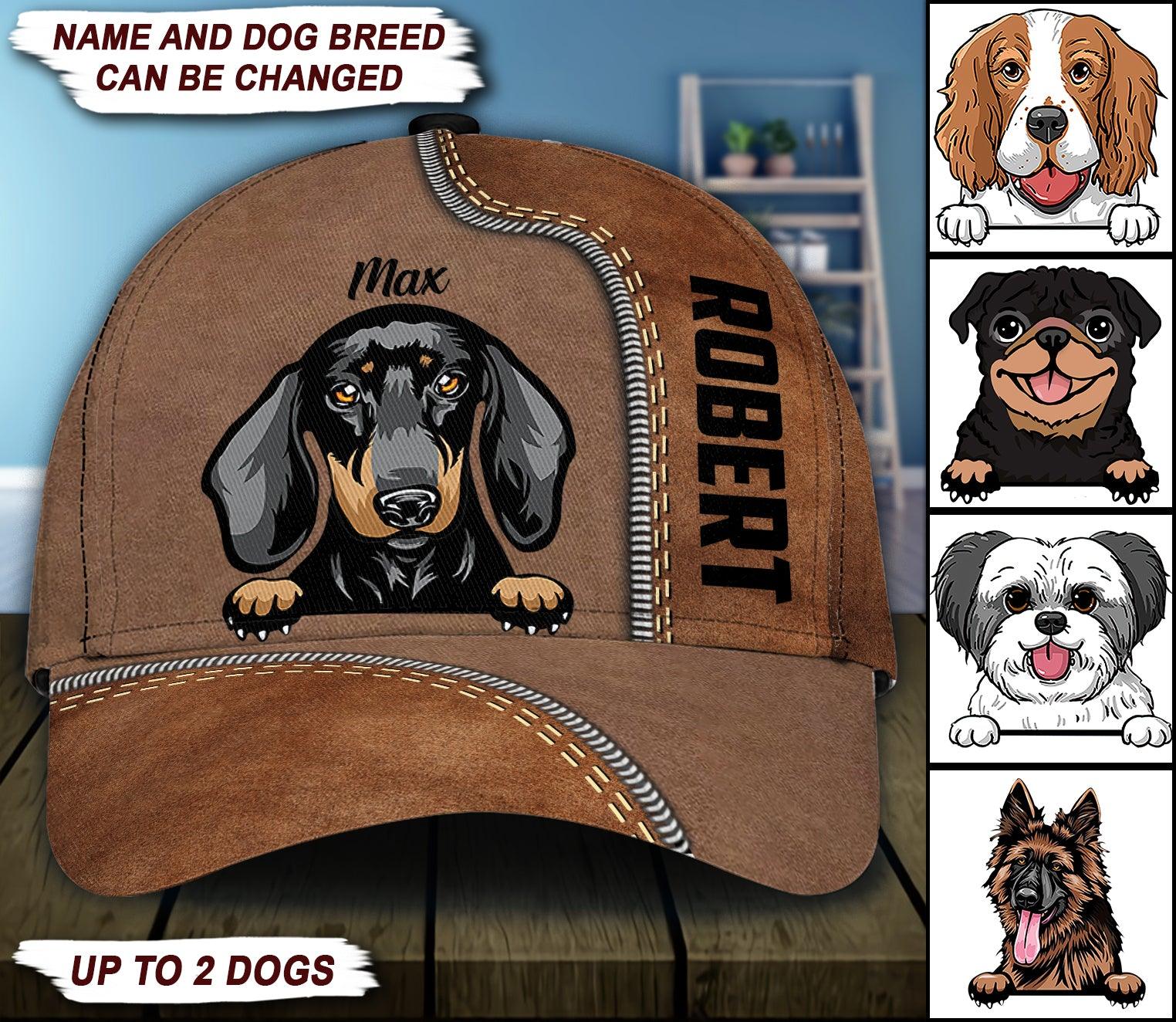 Dog Personalized Classic Cap, Personalized Gift for Dog Lovers, Dog Dad, Dog Mom Trucker Hats Custom Hats Gifts For Men & Women