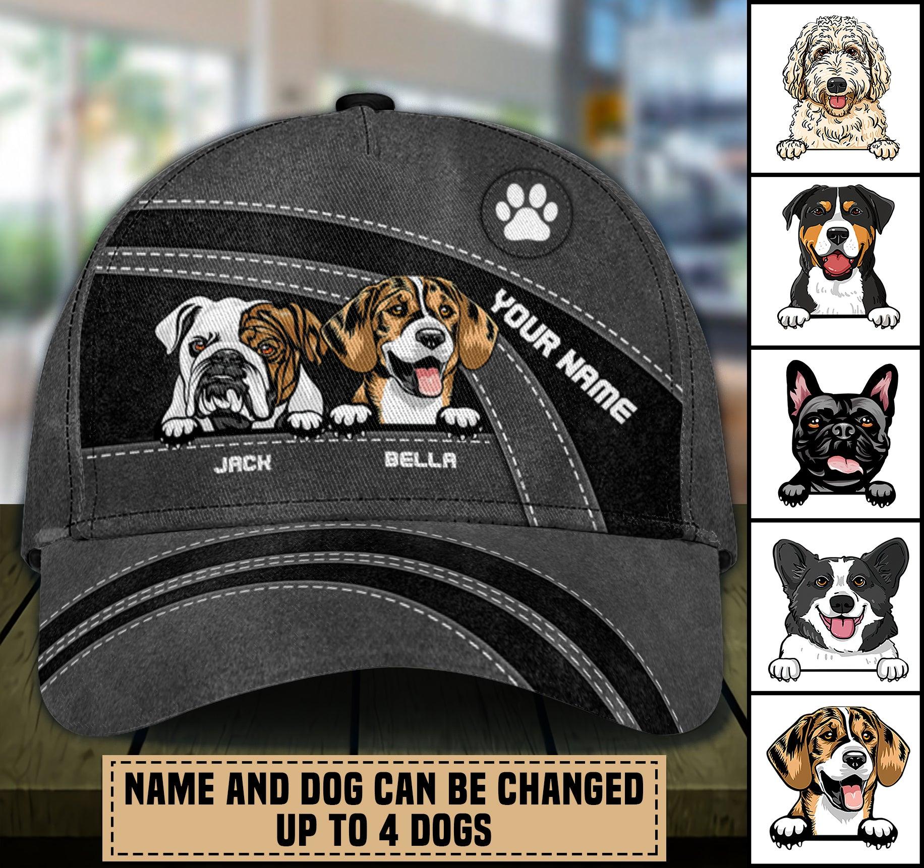 Dog Personalized Classic Cap, Personalized Gift for Dog Lovers, Dog Dad, Dog Mom Trucker Hats Custom Hats Gifts For Men & Women