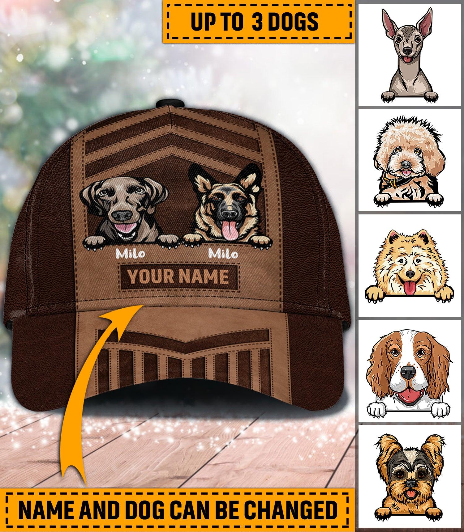 Dog Personalized Classic Cap, Personalized Gift for Dog Lovers, Dog Dad, Dog Mom Trucker Hats Custom Hats Gifts For Men & Women