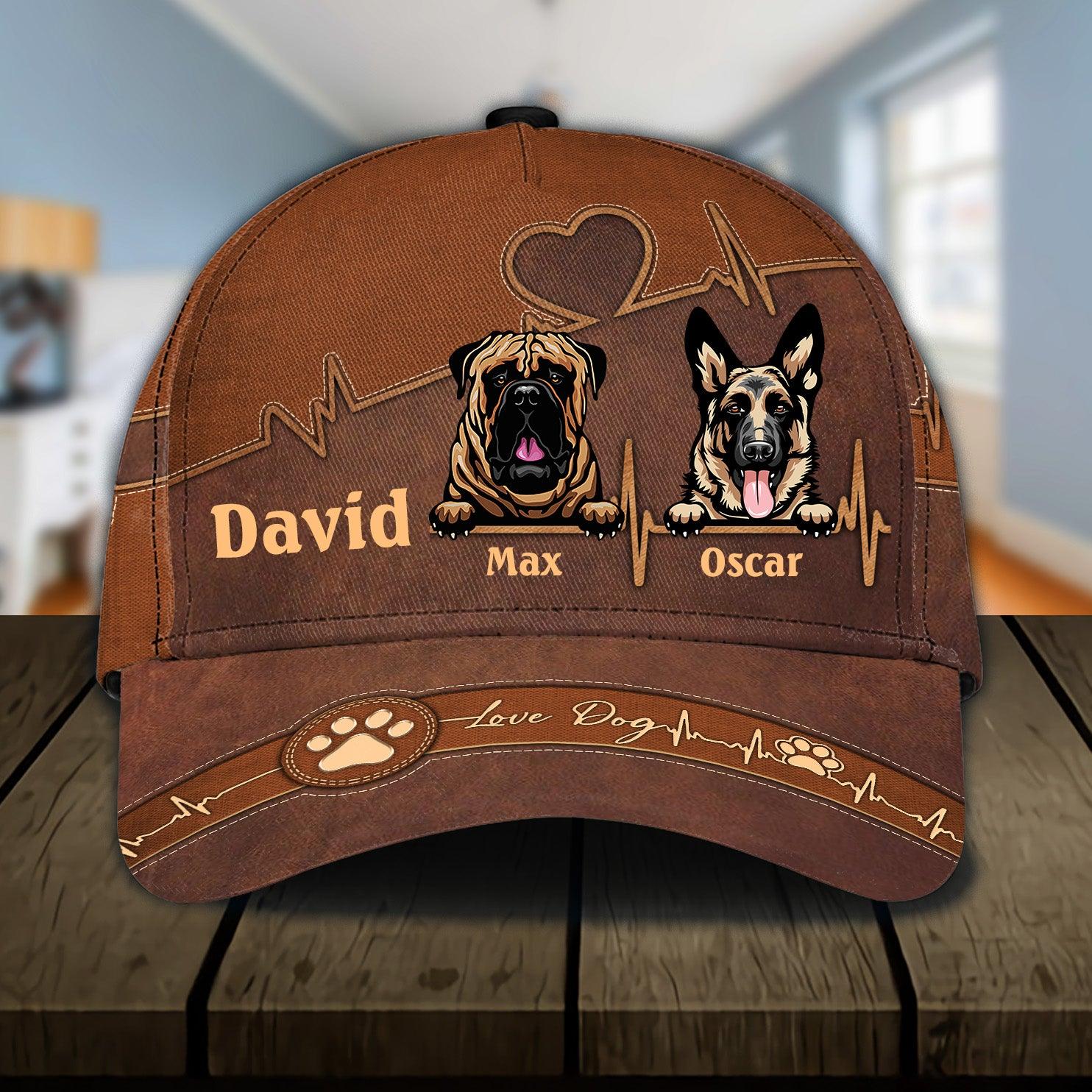 Dog Personalized Classic Cap, Personalized Gift for Dog Lovers, Dog Dad, Dog Mom Trucker Hats Custom Hats Gifts For Men & Women