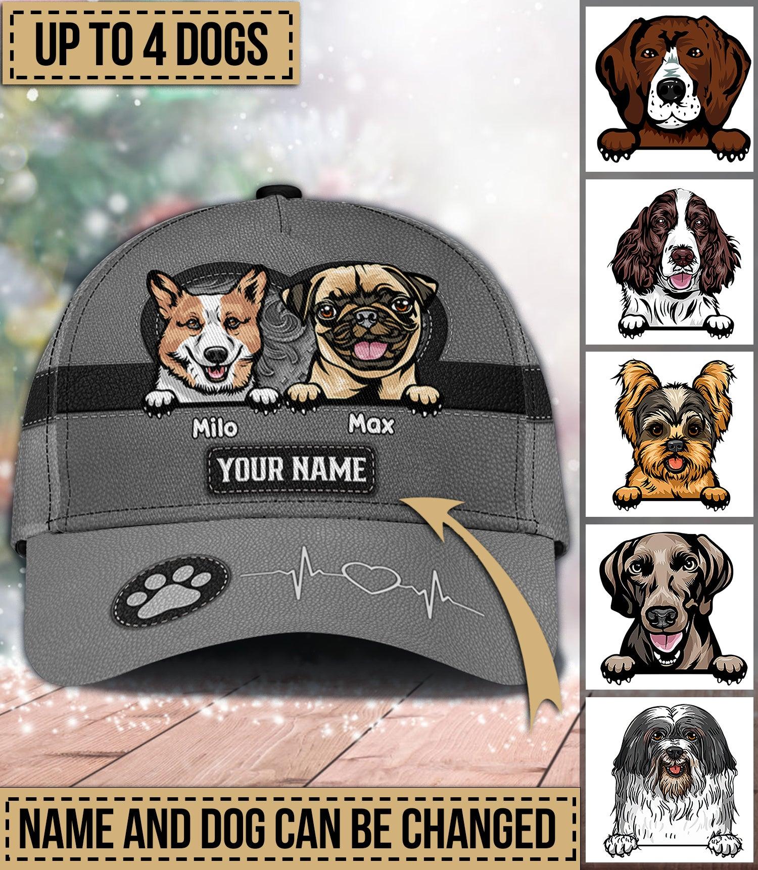 Dog Personalized Classic Cap, Personalized Gift for Dog Lovers, Dog Dad, Dog Mom Trucker Hats Custom Hats Gifts For Men & Women