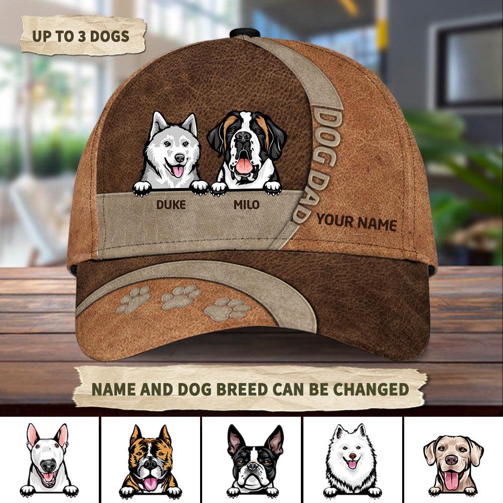 Dog Personalized Classic Cap, Personalized Gift for Dog Lovers, Dog Dad, Dog Mom Trucker Hats Custom Hats Gifts For Men & Women