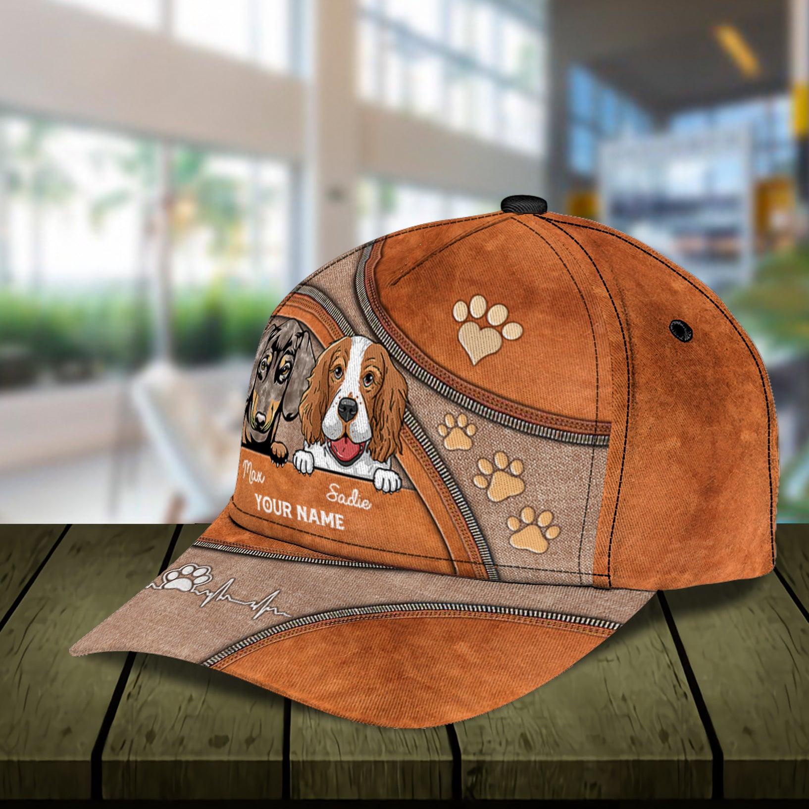 Dog Personalized Classic Cap, Personalized Gift for Dog Lovers, Dog Dad, Dog Mom Trucker Hats Custom Hats Gifts For Men & Women