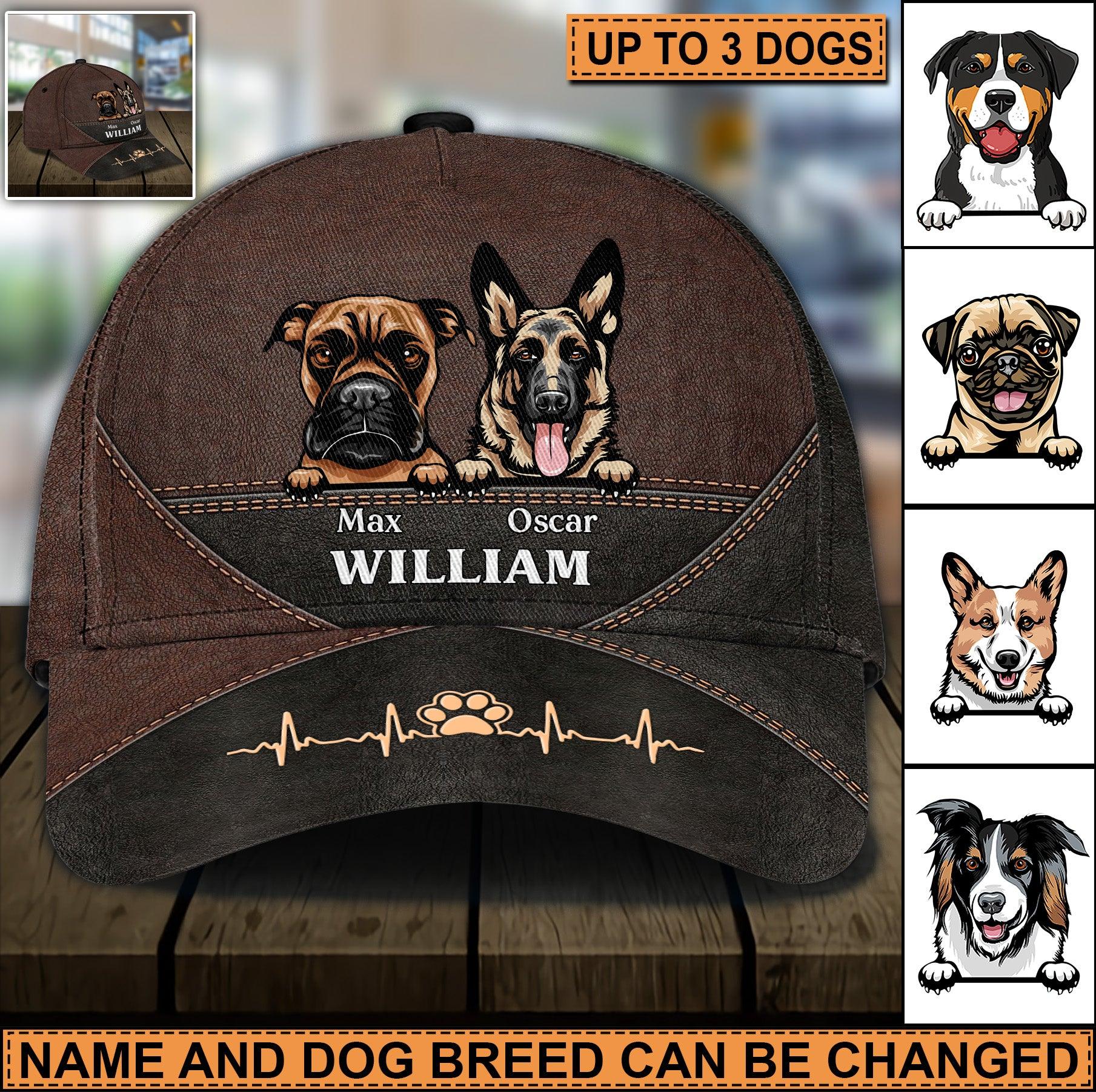 Dog Personalized Classic Cap, Personalized Gift for Dog Lovers, Dog Dad, Dog Mom Trucker Hats Custom Hats Gifts For Men & Women