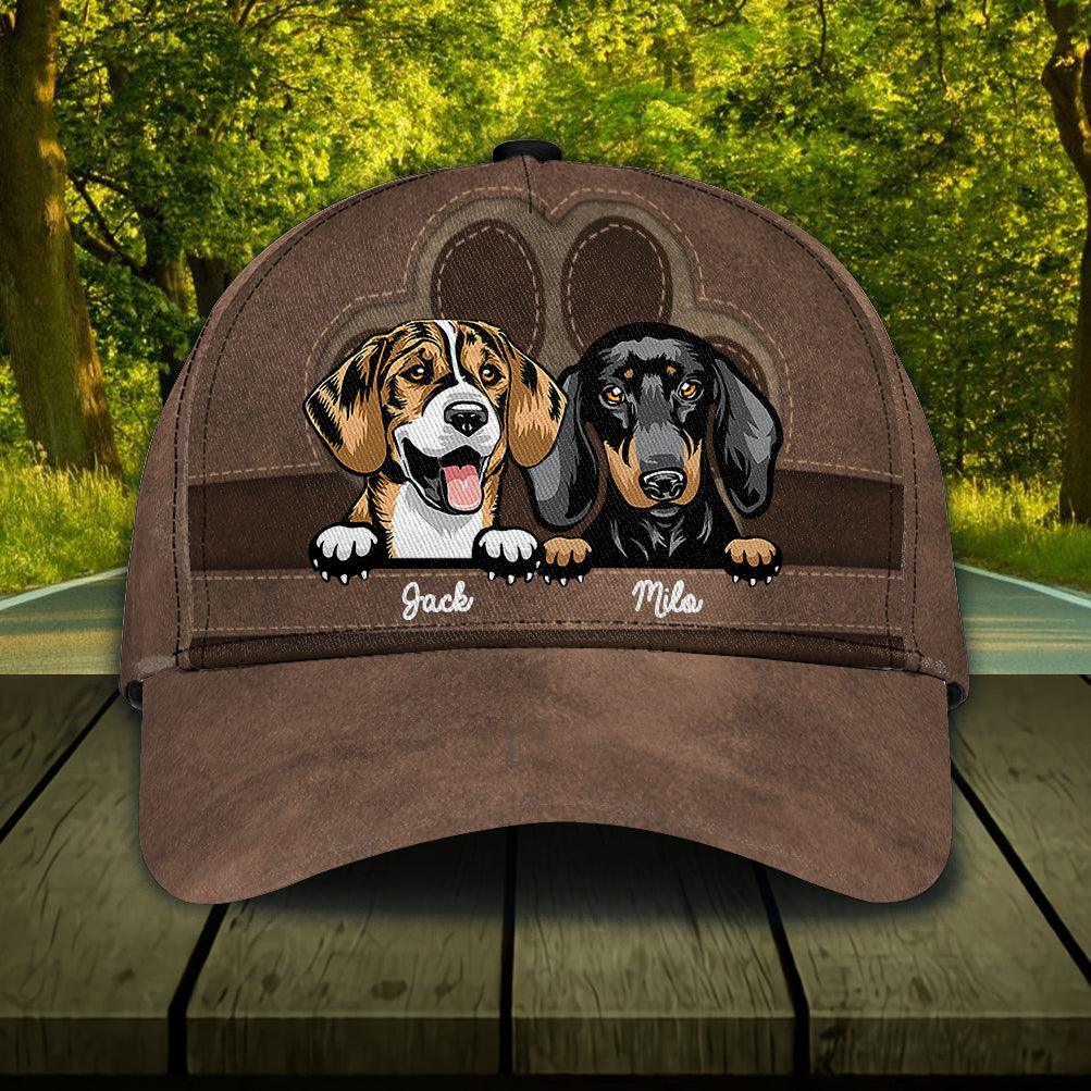 Dog Personalized Classic Cap, Personalized Gift for Dog Lovers, Dog Dad, Dog Mom Trucker Hats Custom Hats Gifts For Men & Women