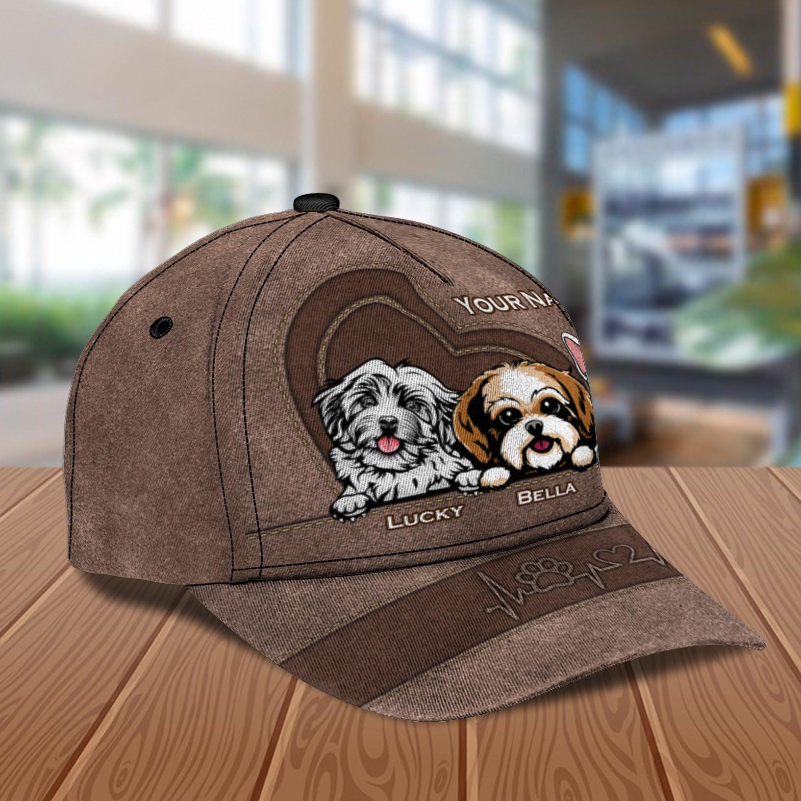 Dog Personalized Classic Cap, Personalized Gift for Dog Lovers, Dog Dad, Dog Mom Trucker Hats Custom Hats Gifts For Men & Women