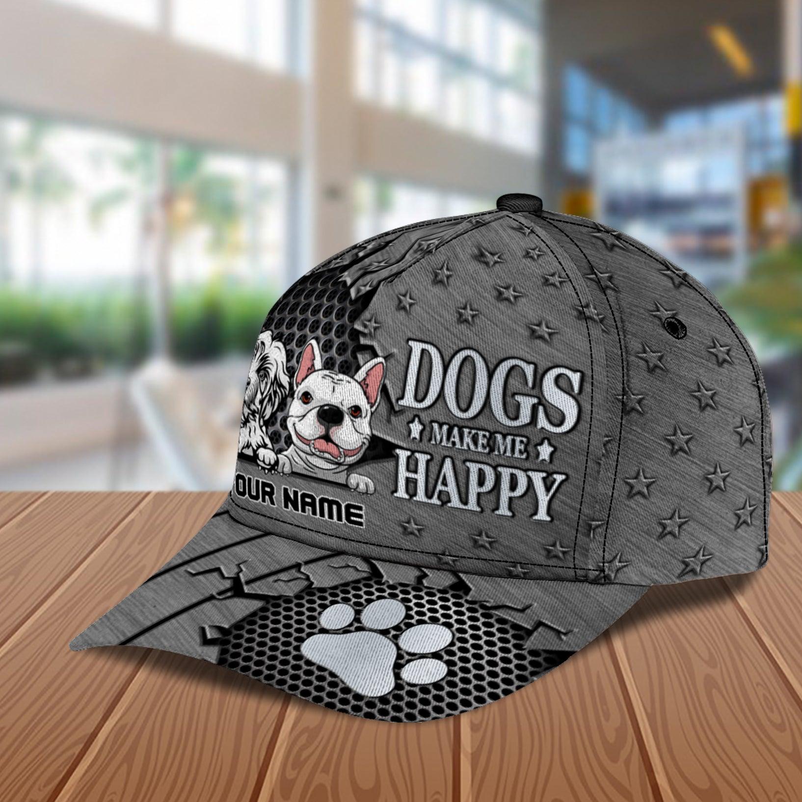 Dog Personalized Classic Cap, Personalized Gift for Dog Lovers, Dog Dad, Dog Mom Trucker Hats Custom Hats Gifts For Men & Women